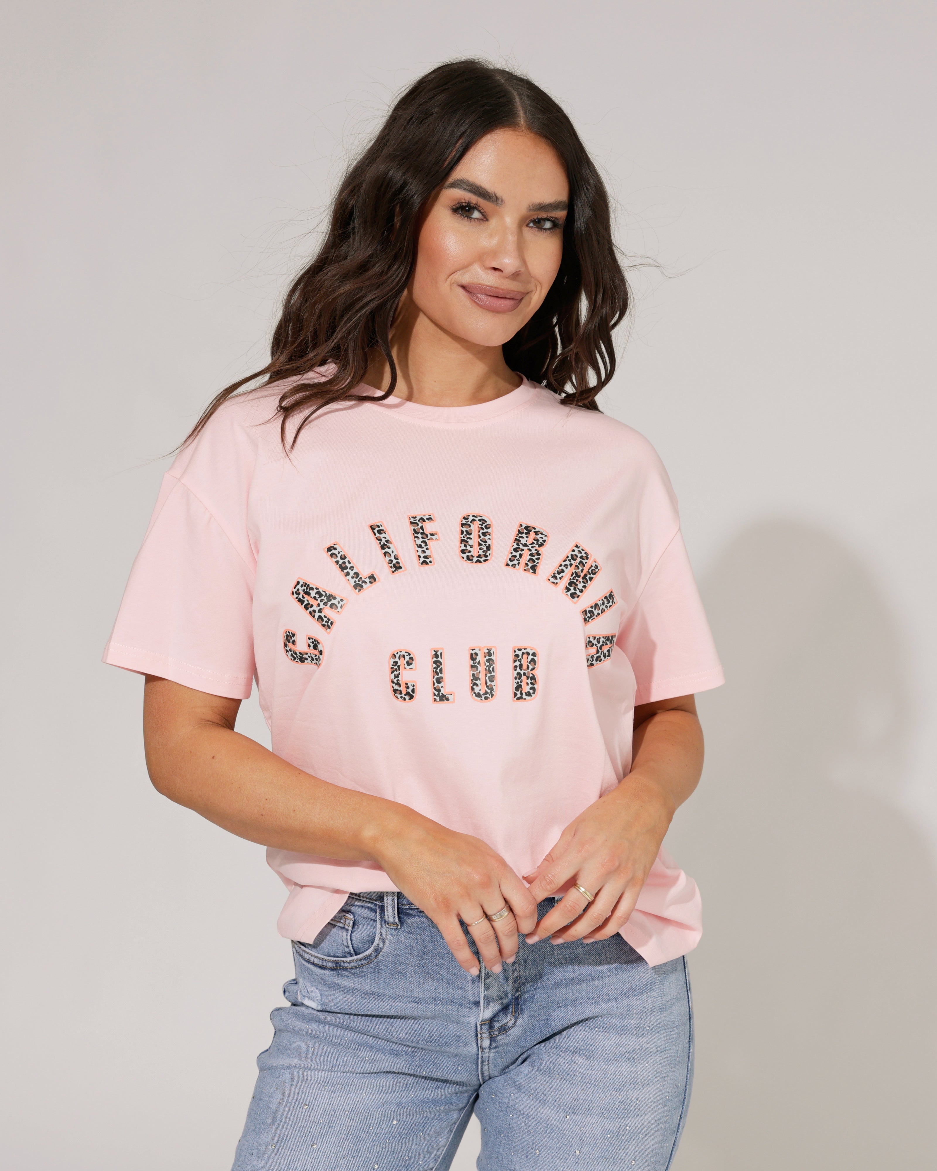 T-shirt California club Lichtroze