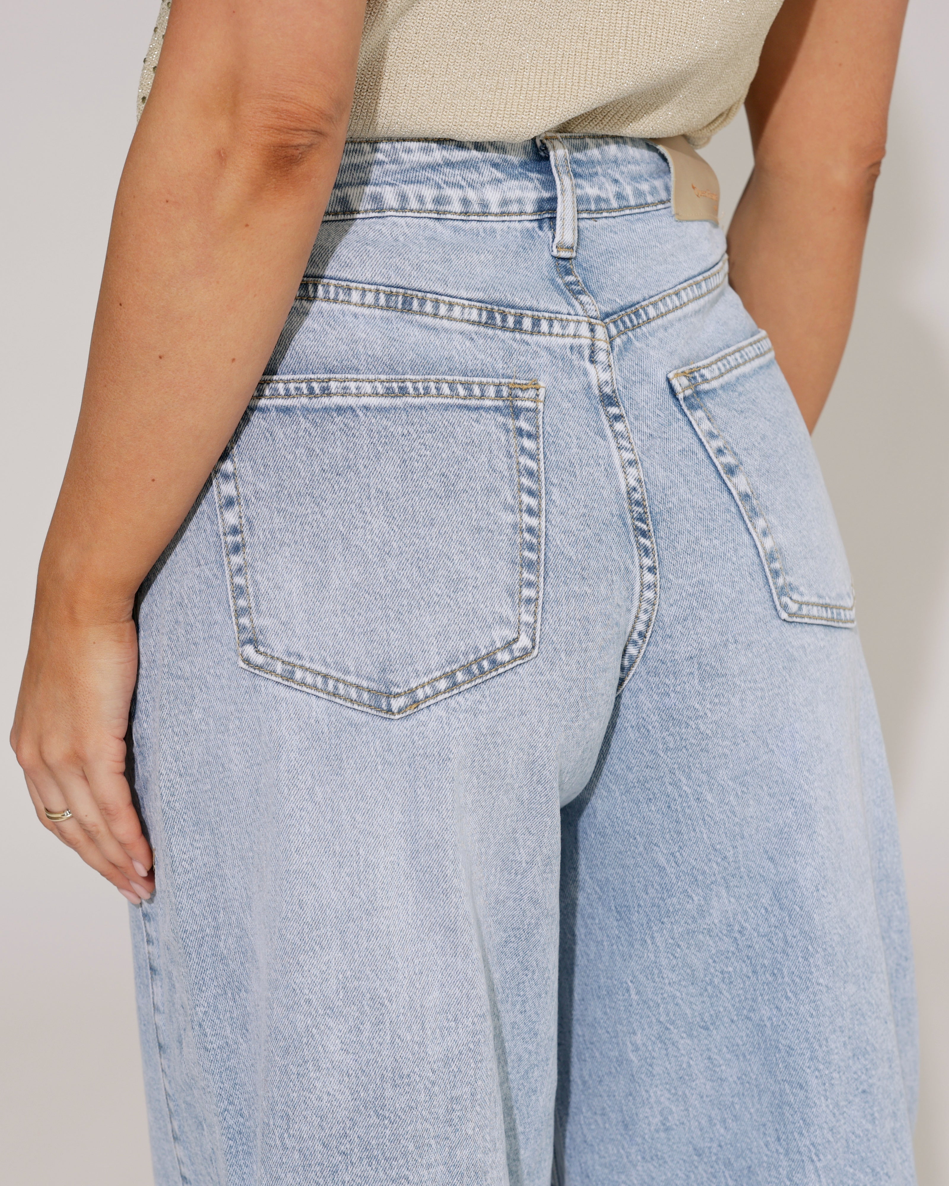 Queen Hearts | Extra wide leg jeans Maddy-1 Blauw
