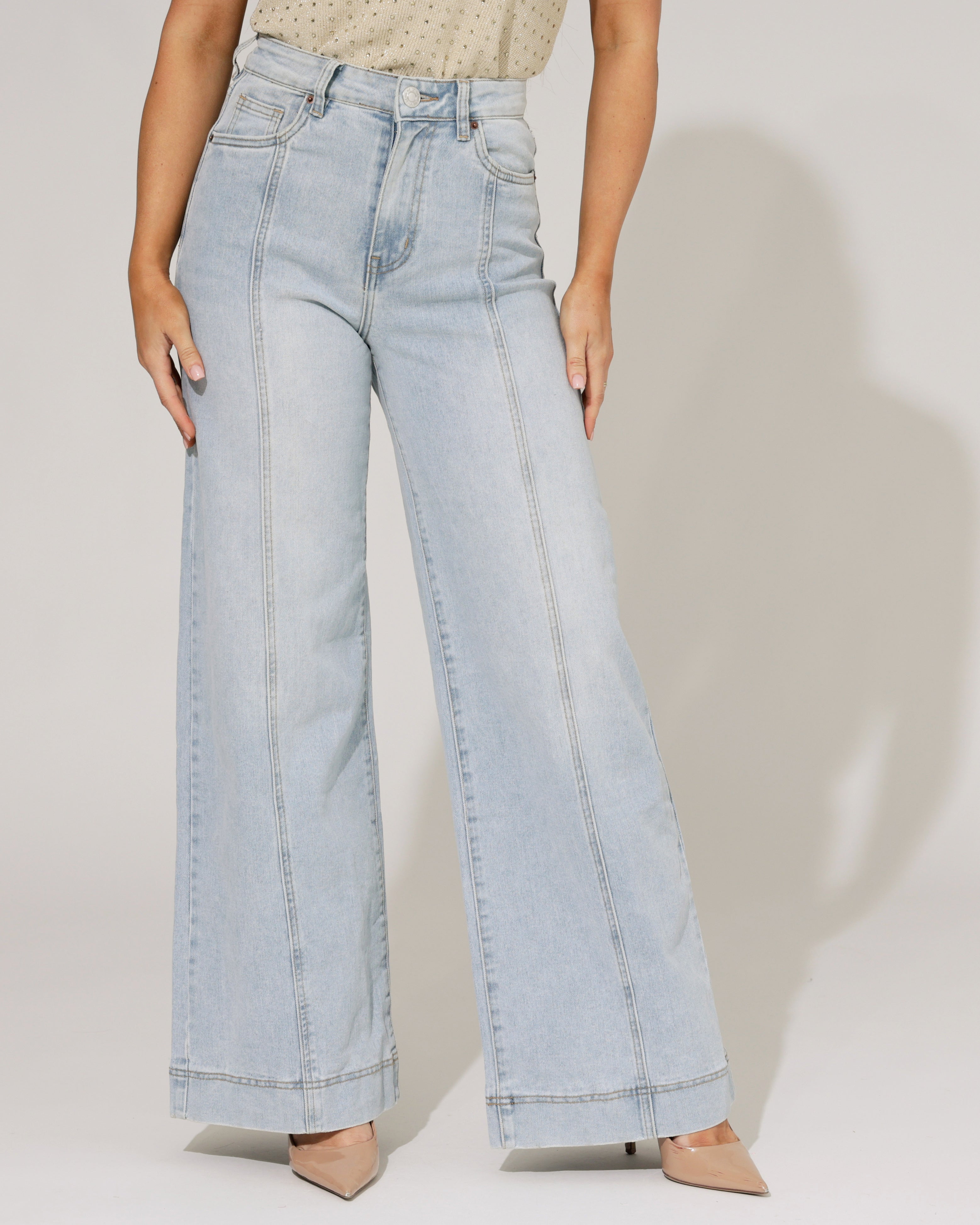 VS Miss | Palazzo jeans Rory Lichtblauw