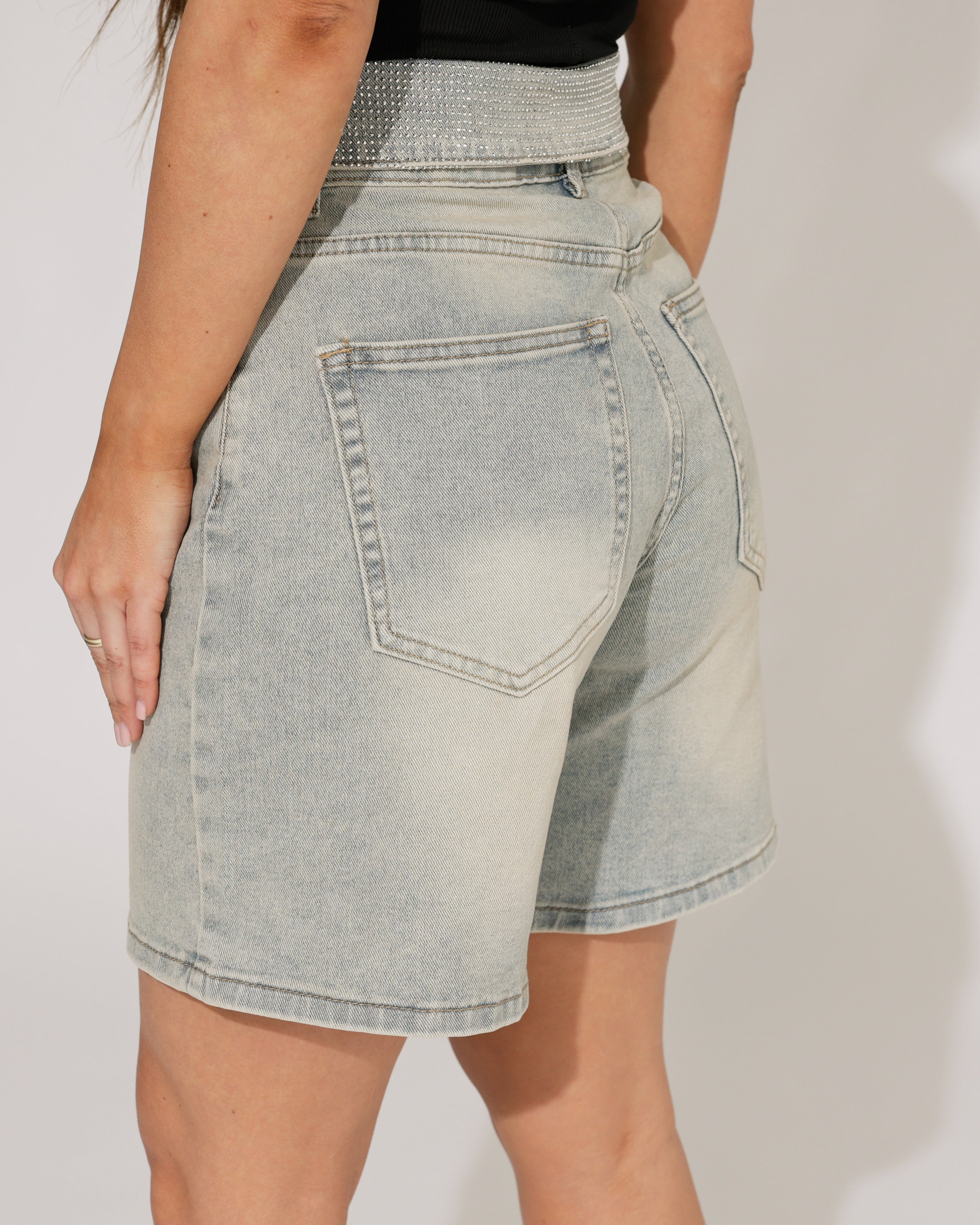 VS Miss | Short met strass omslag Viv Blauw