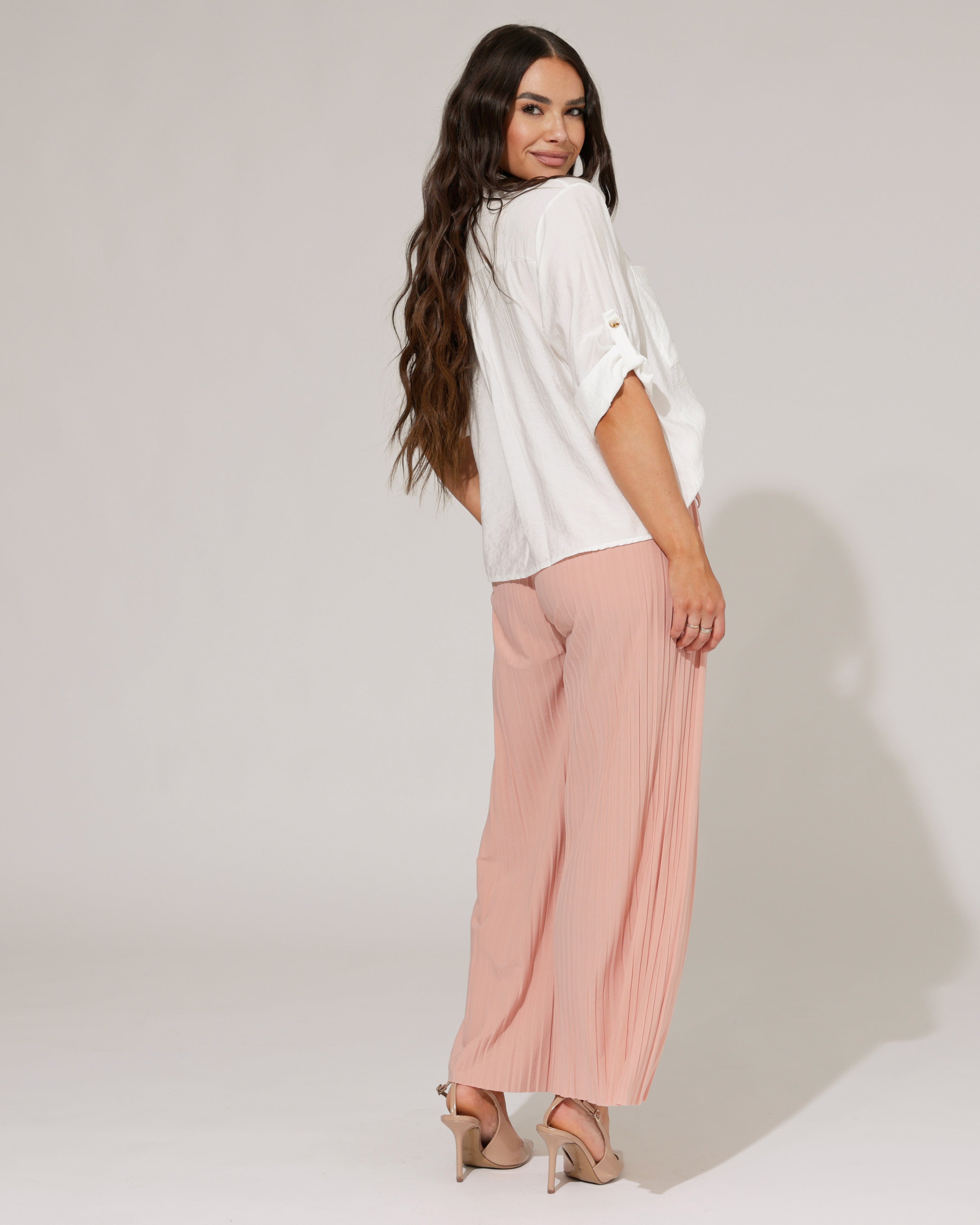 Plisse broek Noa Roze