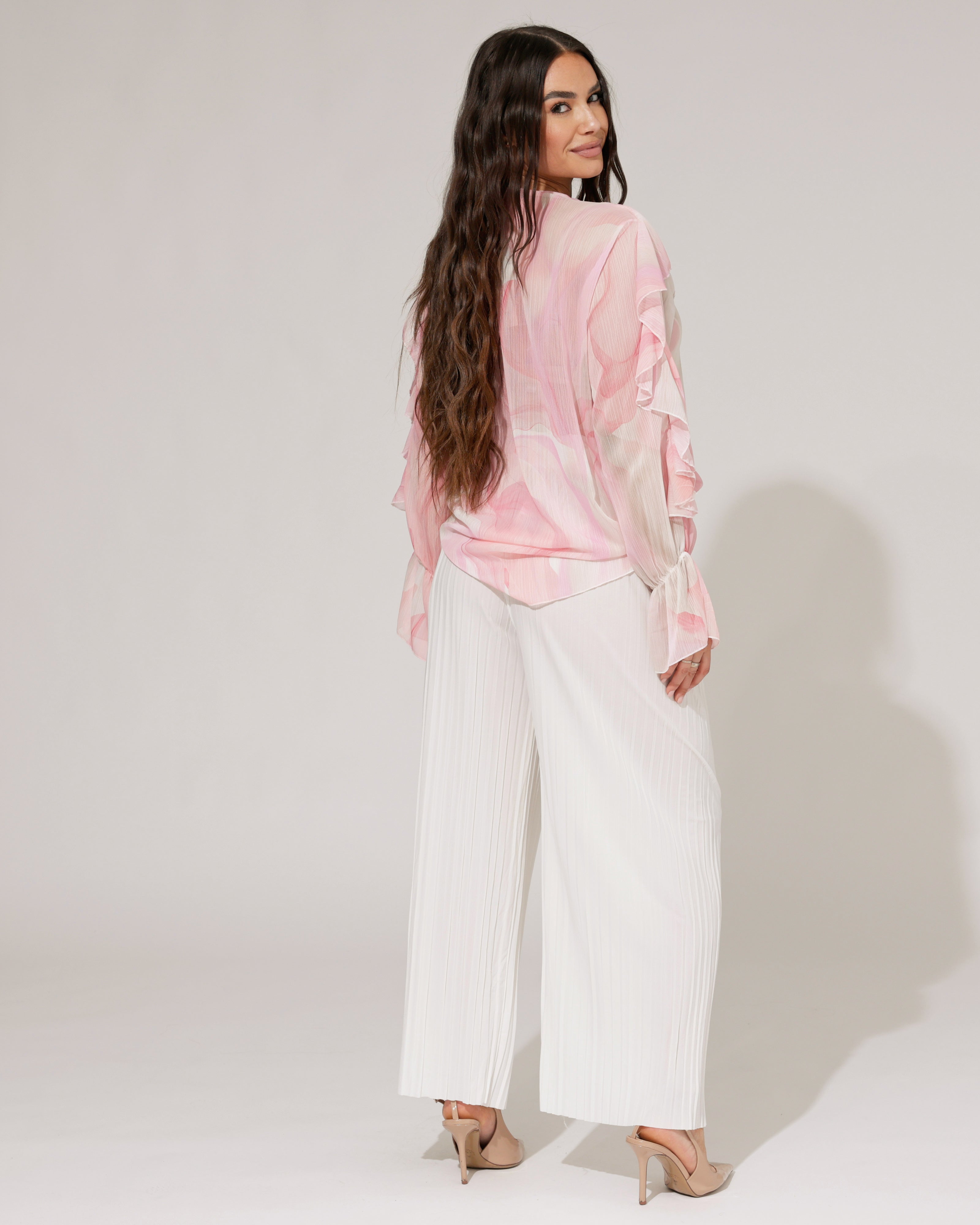 Plisse broek Noa Roomwit