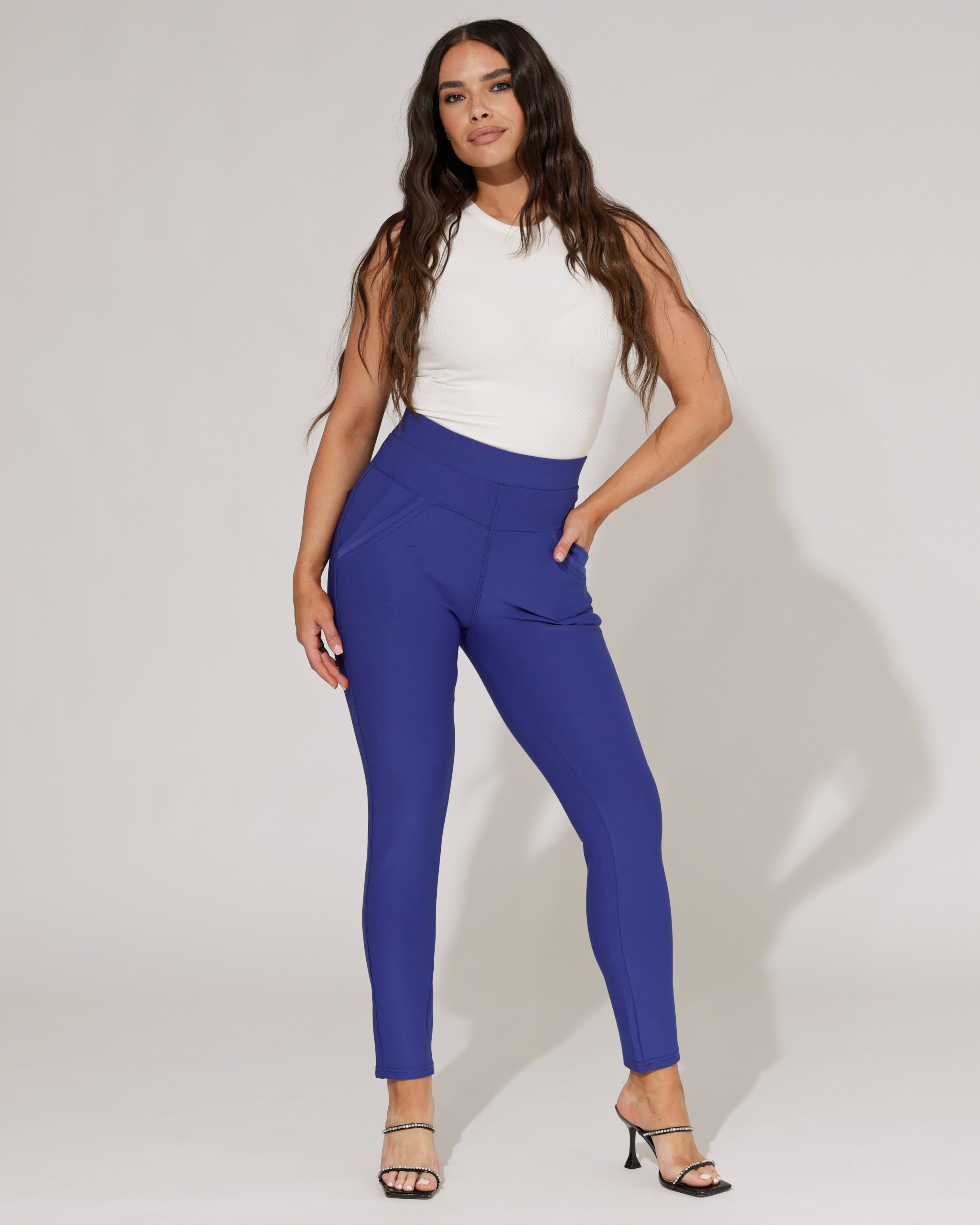 Stretch broek Tess Kobalt