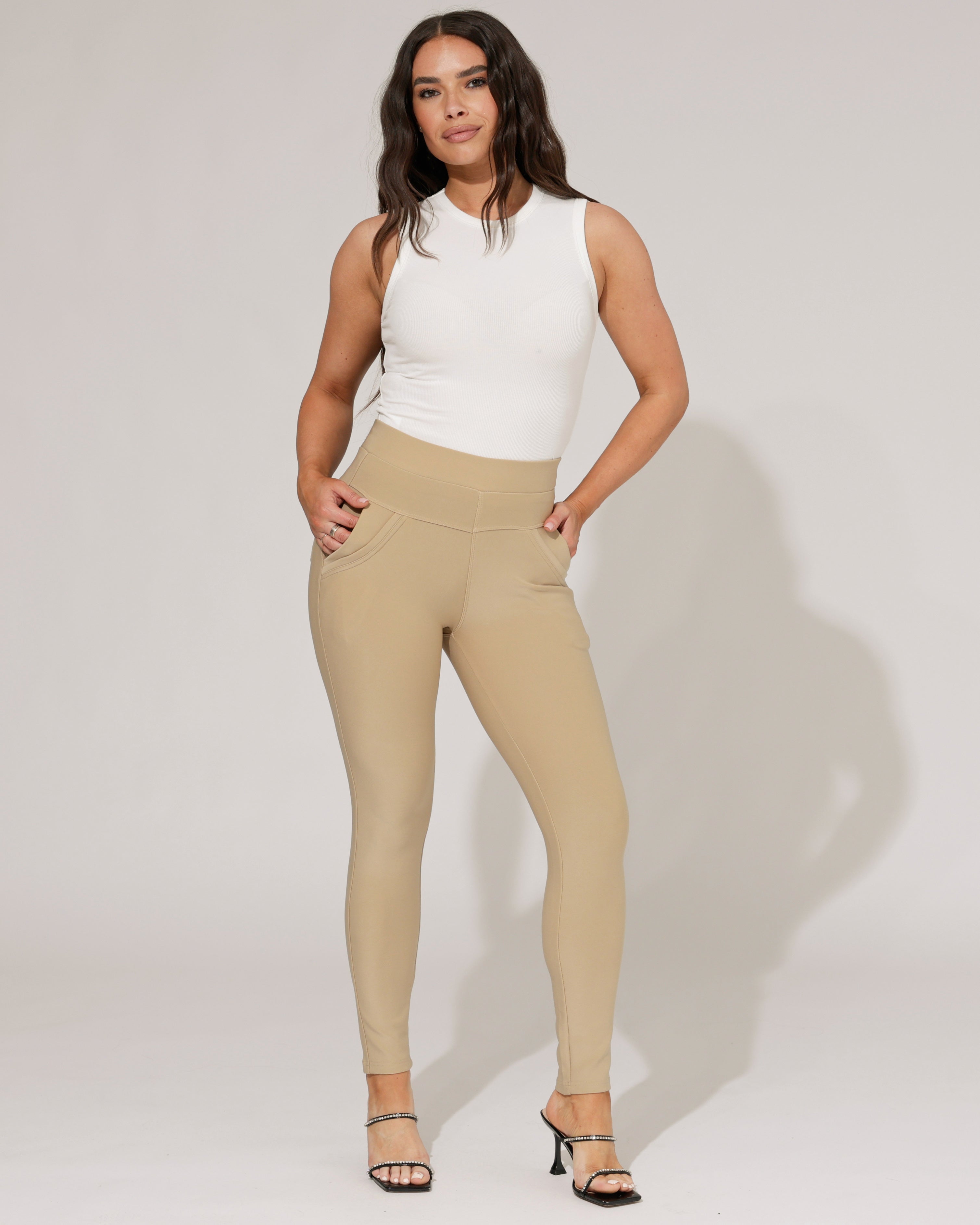Stretch broek Tess Zand
