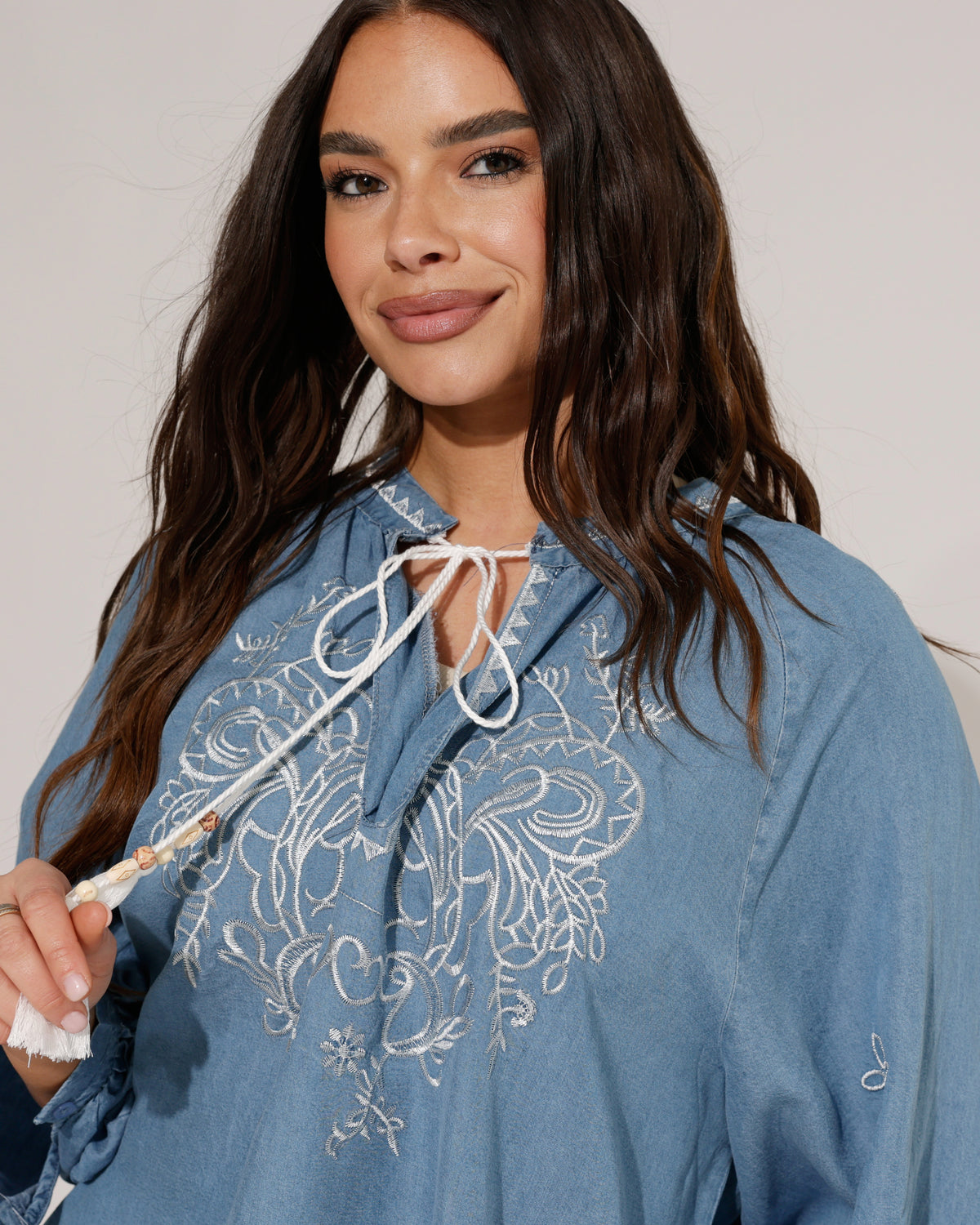 Blouse Liv in blauw, extra aanzicht 2