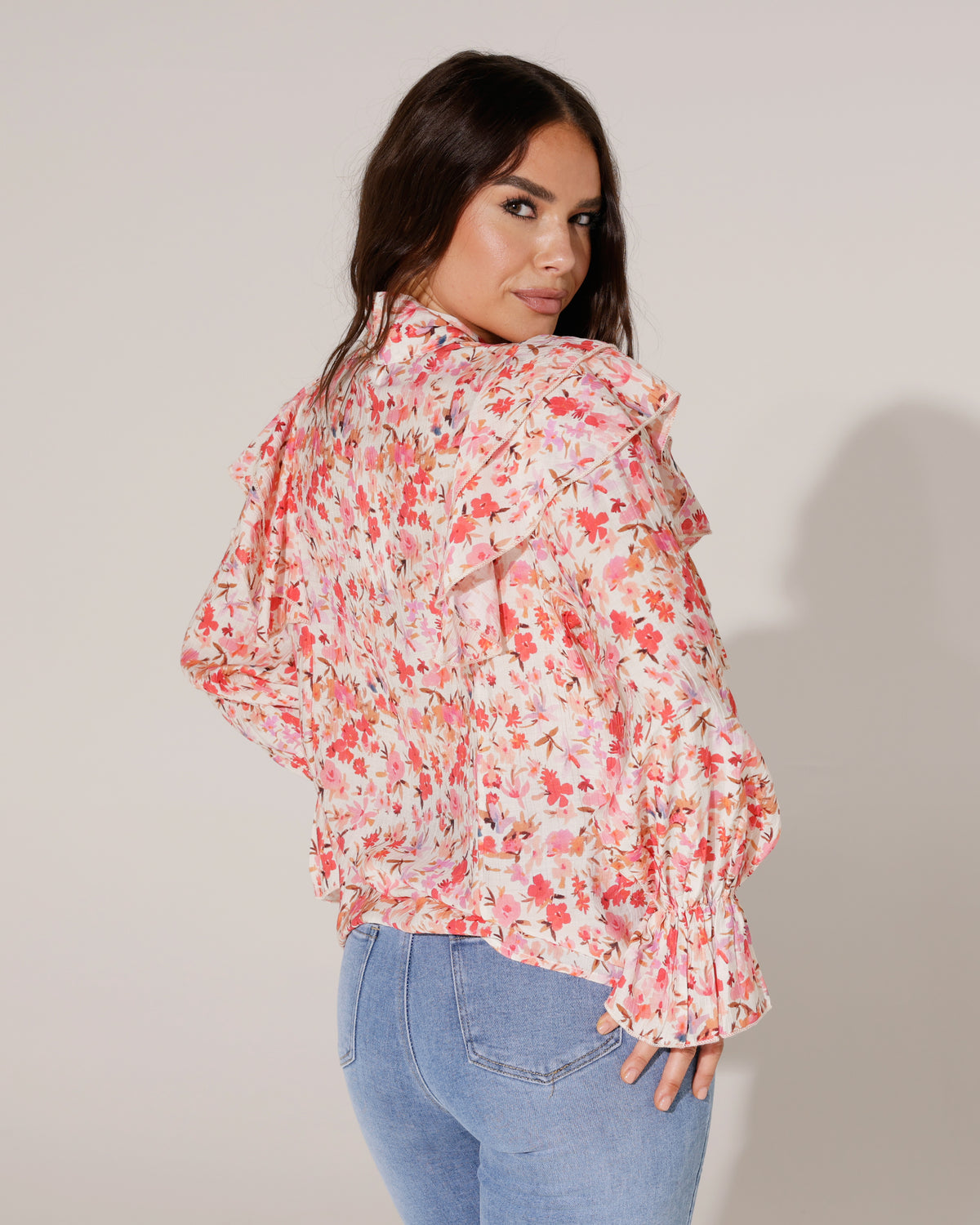 Blouse Pip in roze, extra aanzicht 2
