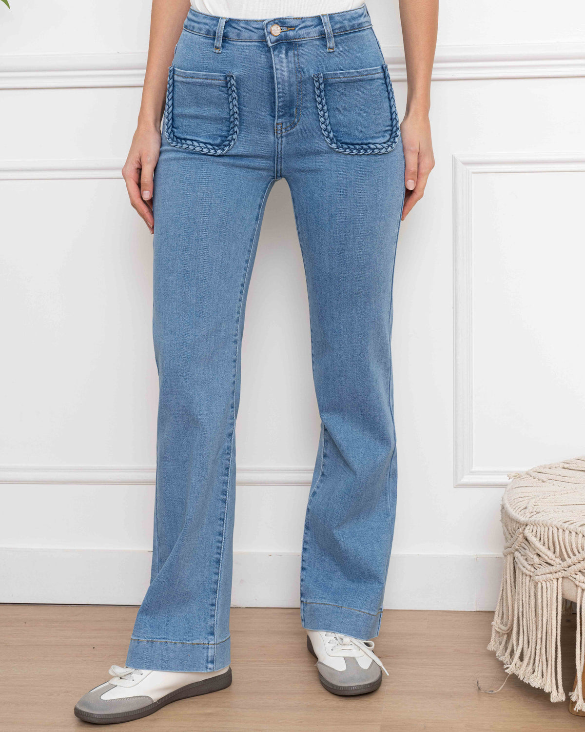 Folyrose Wide leg jeans Elles-R in blauw