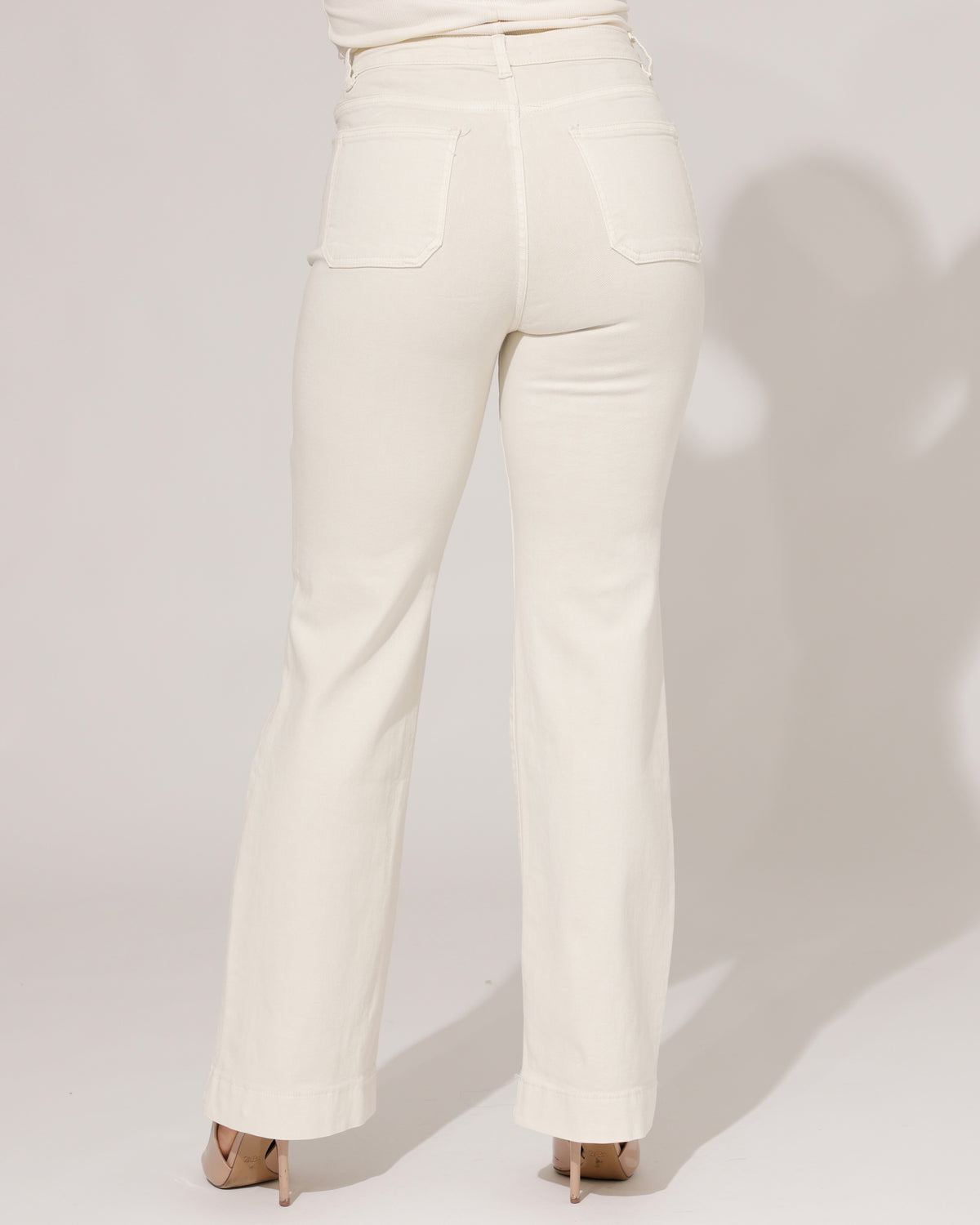 Folyrose Wide leg jeans Jana-C in beige, extra aanzicht 2