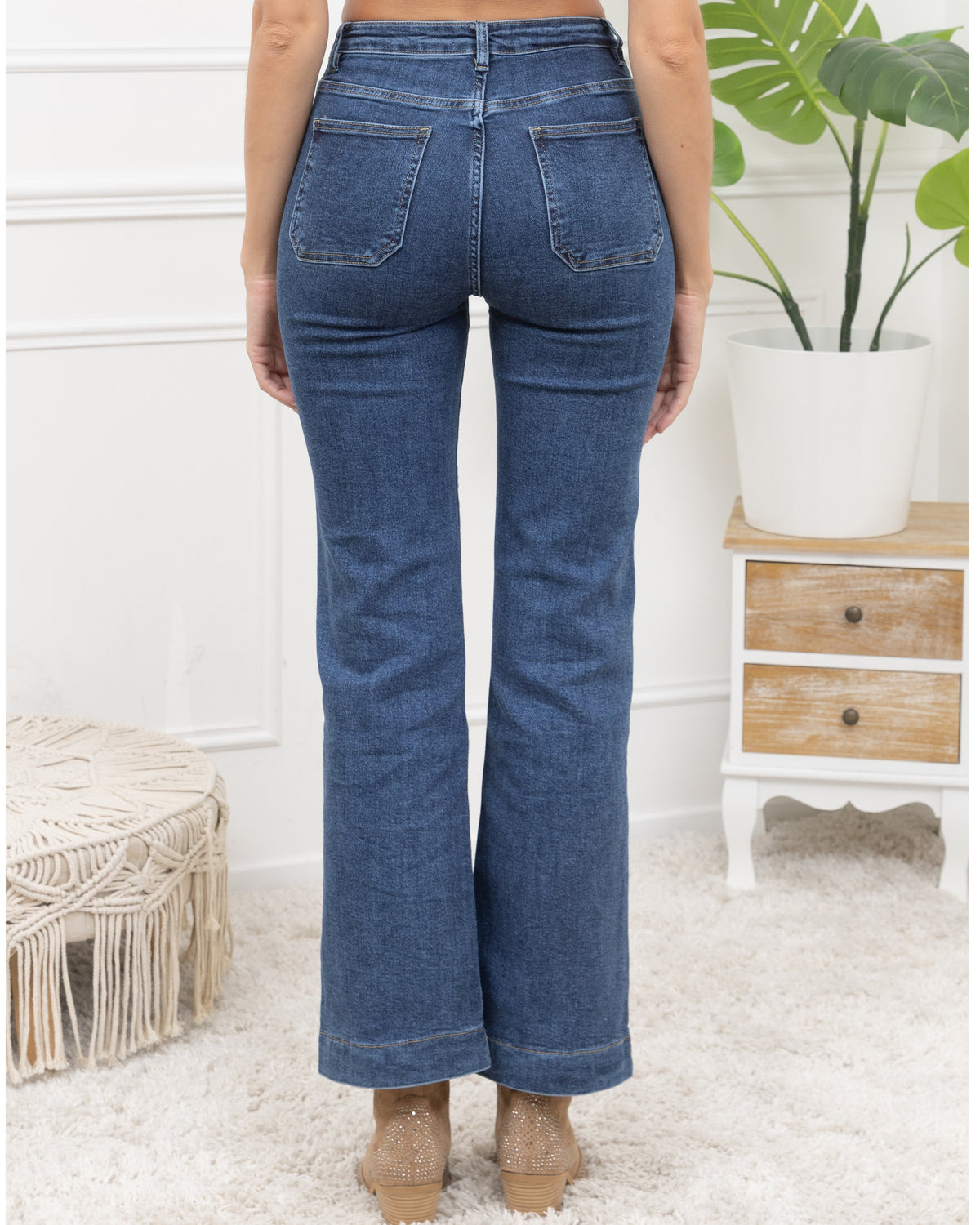 Folyrose Wide leg jeans Jana-D in donkerblauw, extra aanzicht 3