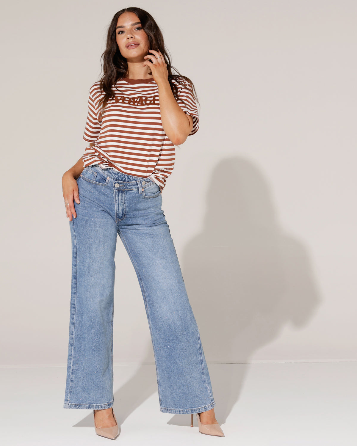 Folyrose Wide leg jeans Nena in blauw, extra aanzicht 2