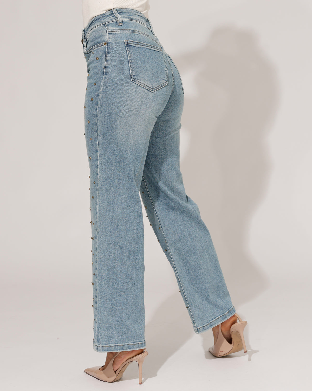 Folyrose Wide leg jeans Nola-V3 in blauw, extra aanzicht 3