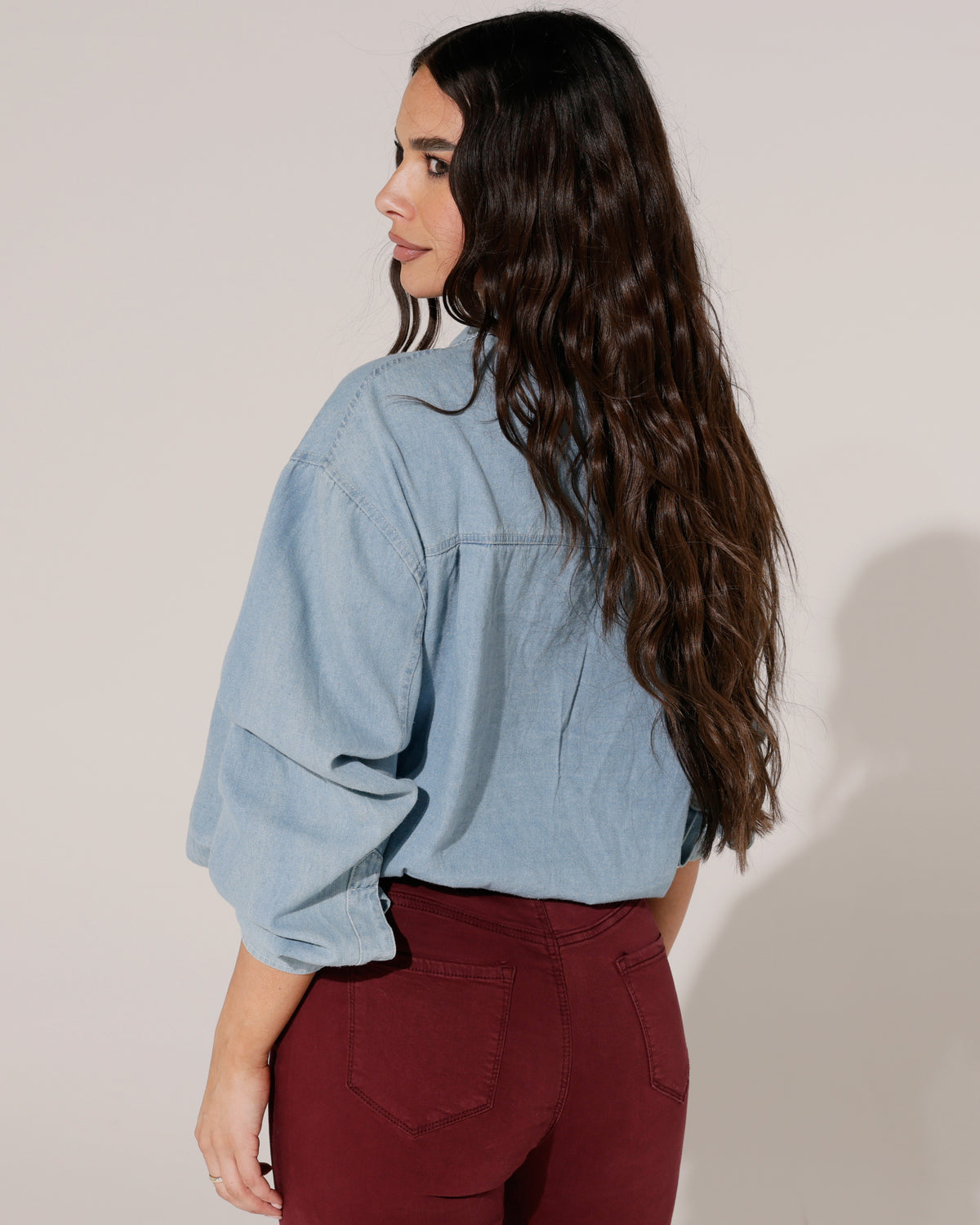 Goodies Skinny jeans Lou-6 in bordeaux, extra aanzicht 3