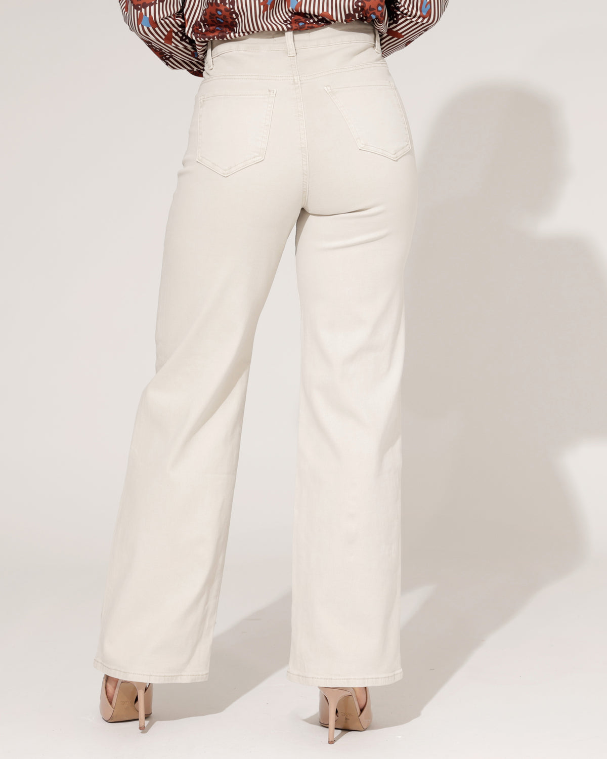 Goodies Wide leg jeans Es-12 in beige, extra aanzicht 3
