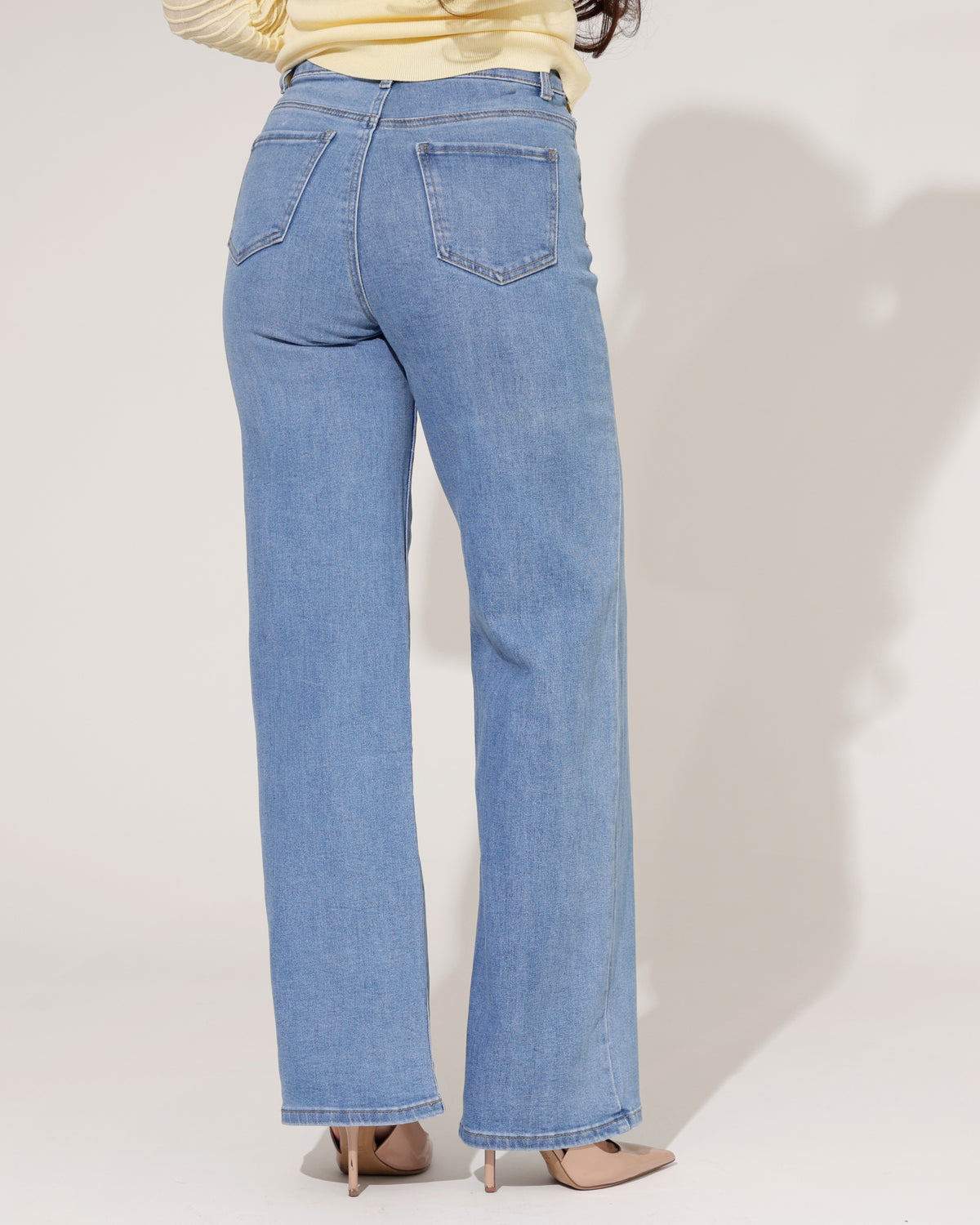 Goodies Wide leg jeans Jenn in lichtblauw, achteraanzicht, afbeelding 4