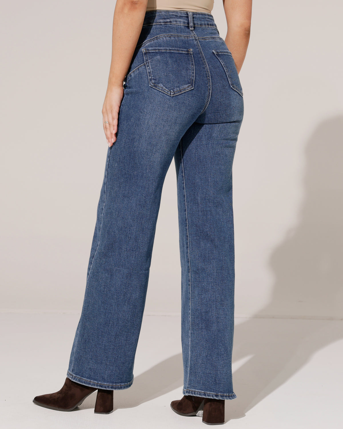 Goodies Wide leg jeans Jenske in donkerblauw, extra aanzicht 5