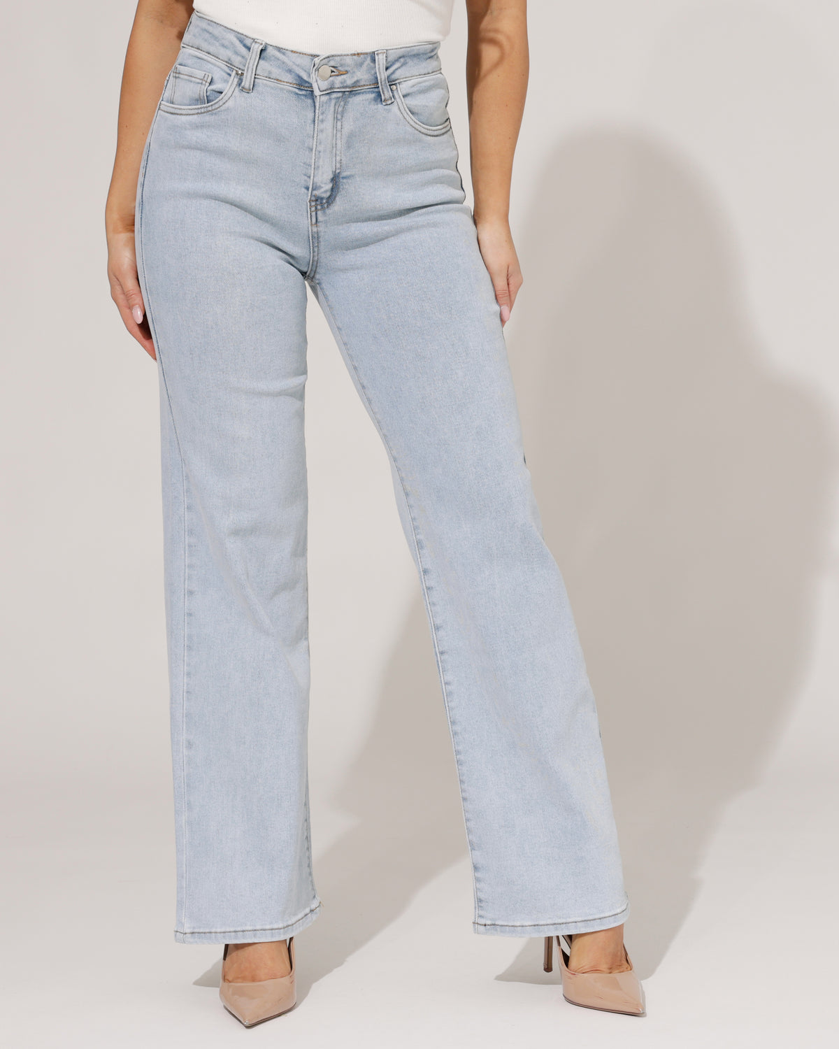 Goodies Wide leg jeans Nancy in lichtblauw