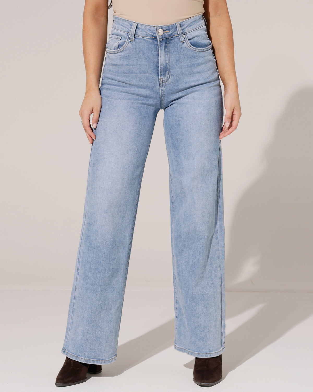 Goodies Wide leg jeans, Push up Juna in blauw