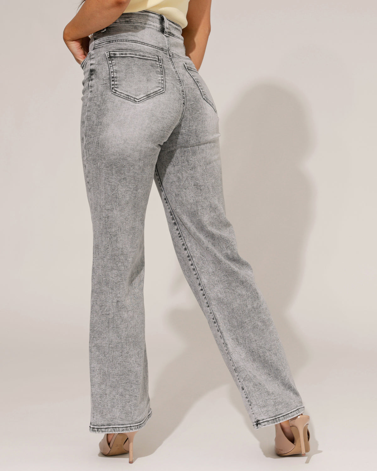 Goodies Wide leg jeans Rosa in grijs, extra aanzicht 4