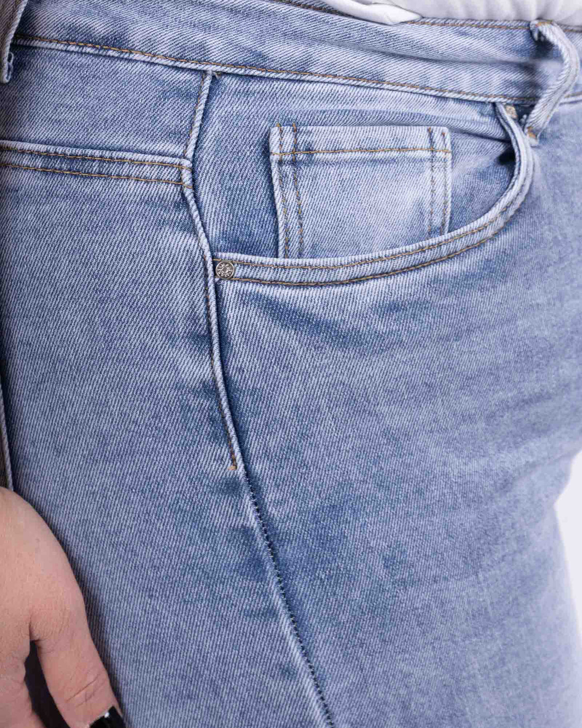 Goodies Wide leg jeans Sienna in blauw, detailfoto, afbeelding 8