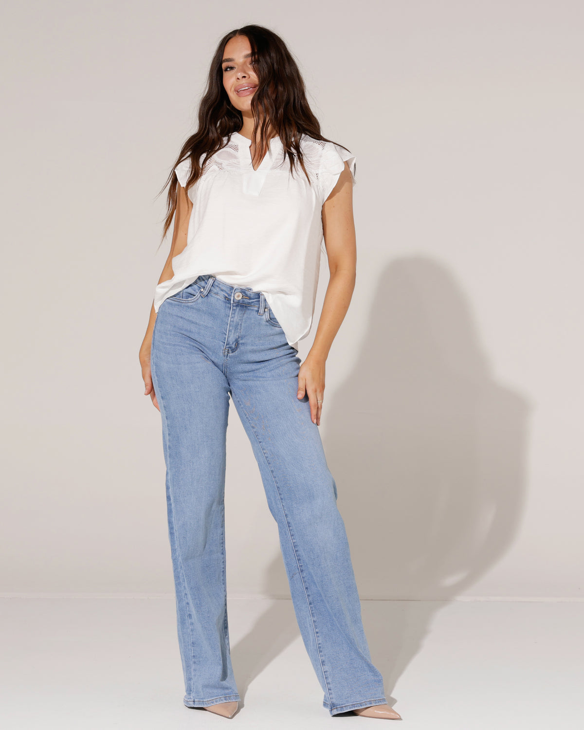Goodies Wide leg jeans TALL Minny in blauw, extra aanzicht 2