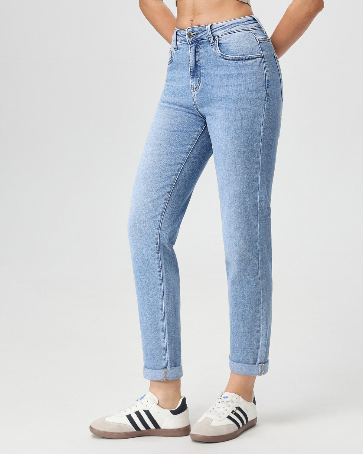 Hello Miss Mom jeans Lela-8 in lichtblauw, extra aanzicht 2