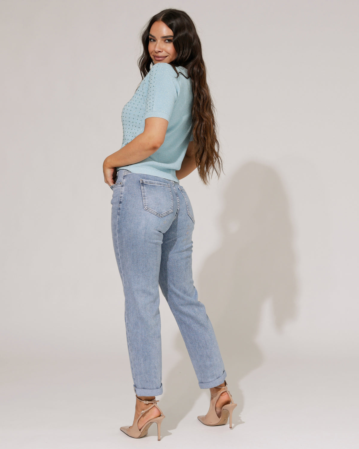 Hello Miss Mom jeans strass Senny in blauw, extra aanzicht 5