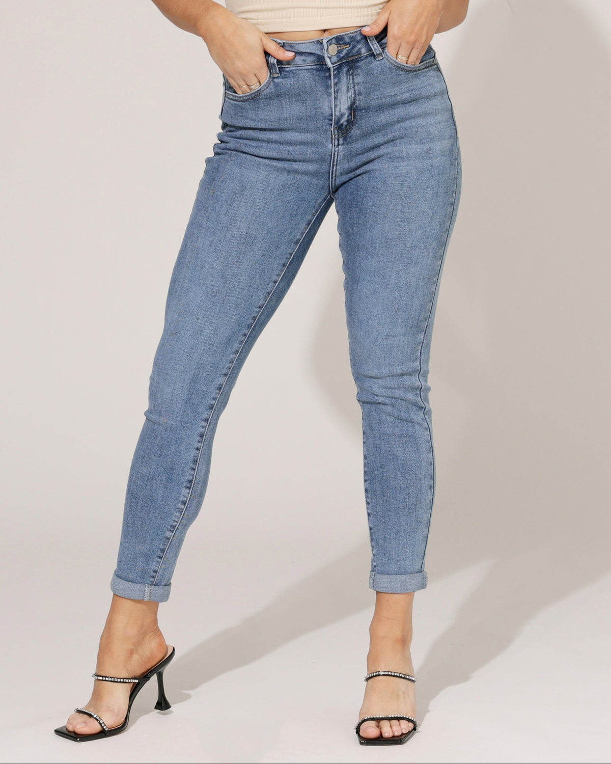 Hello Miss Slim jeans Cecile-5 in blauw