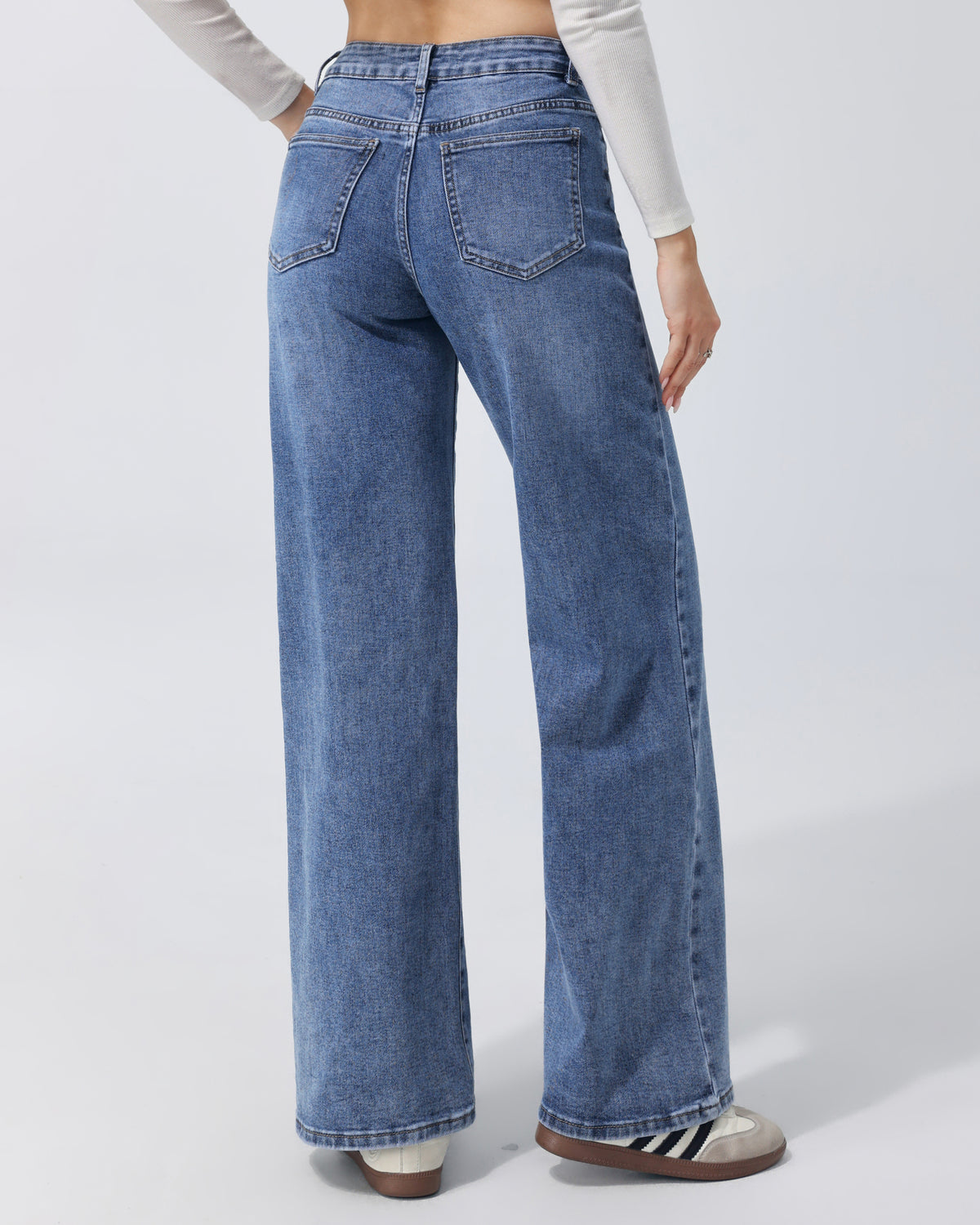 Hello Miss Wide leg jeans Cato-1 in blauw, extra aanzicht 2