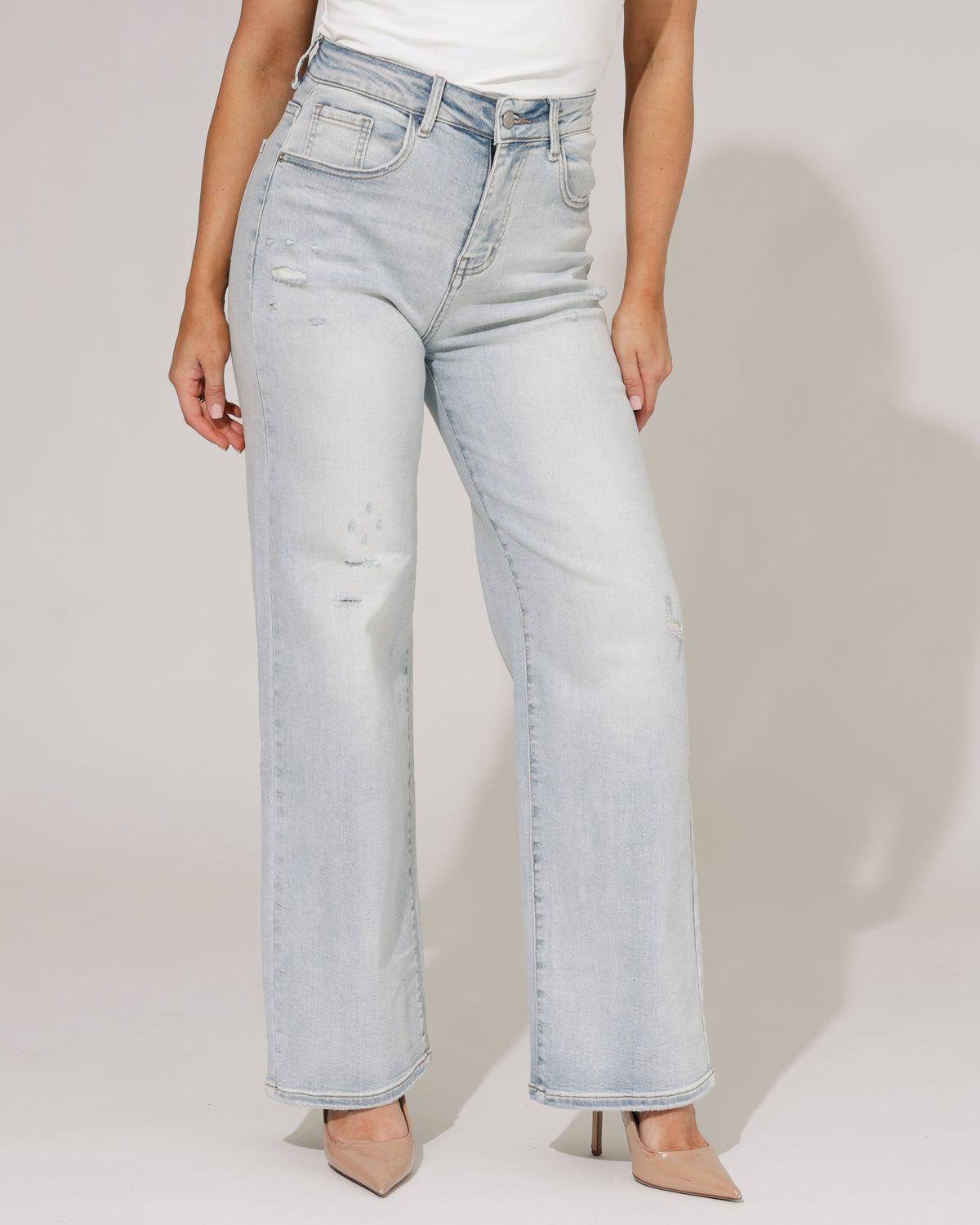 Hello Miss Wide leg jeans Juley-2 in lichtblauw, extra aanzicht 3