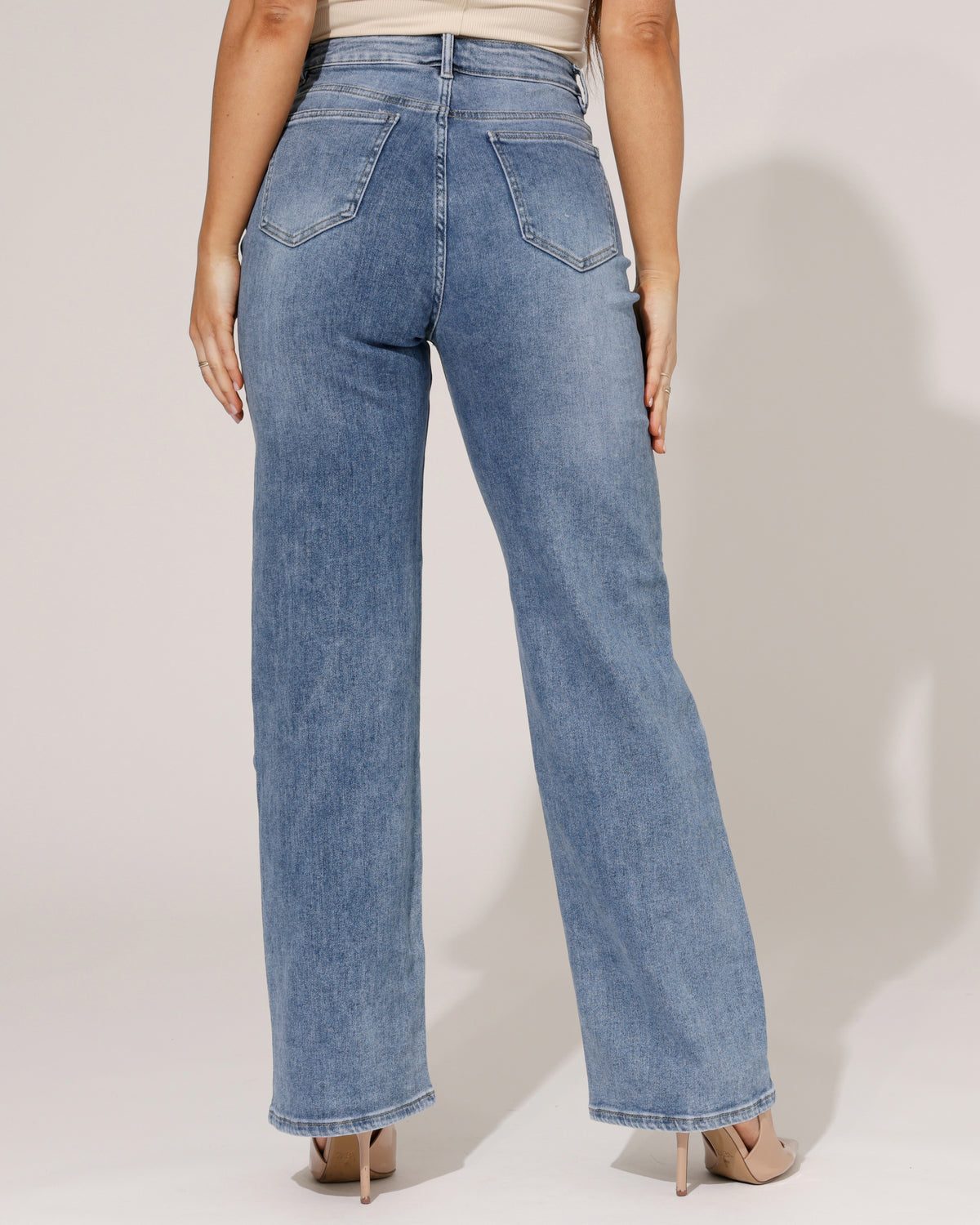 Hello Miss Wide leg jeans Tess-1 in blauw, extra aanzicht 2