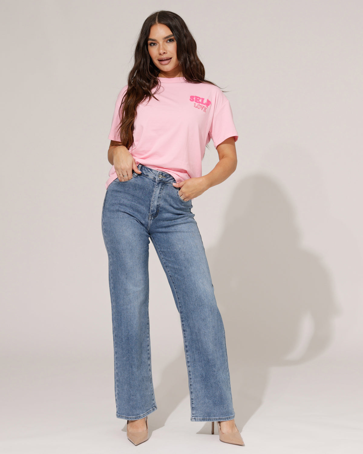 Hello Miss Wide leg jeans Tess-1 in blauw, extra aanzicht 3