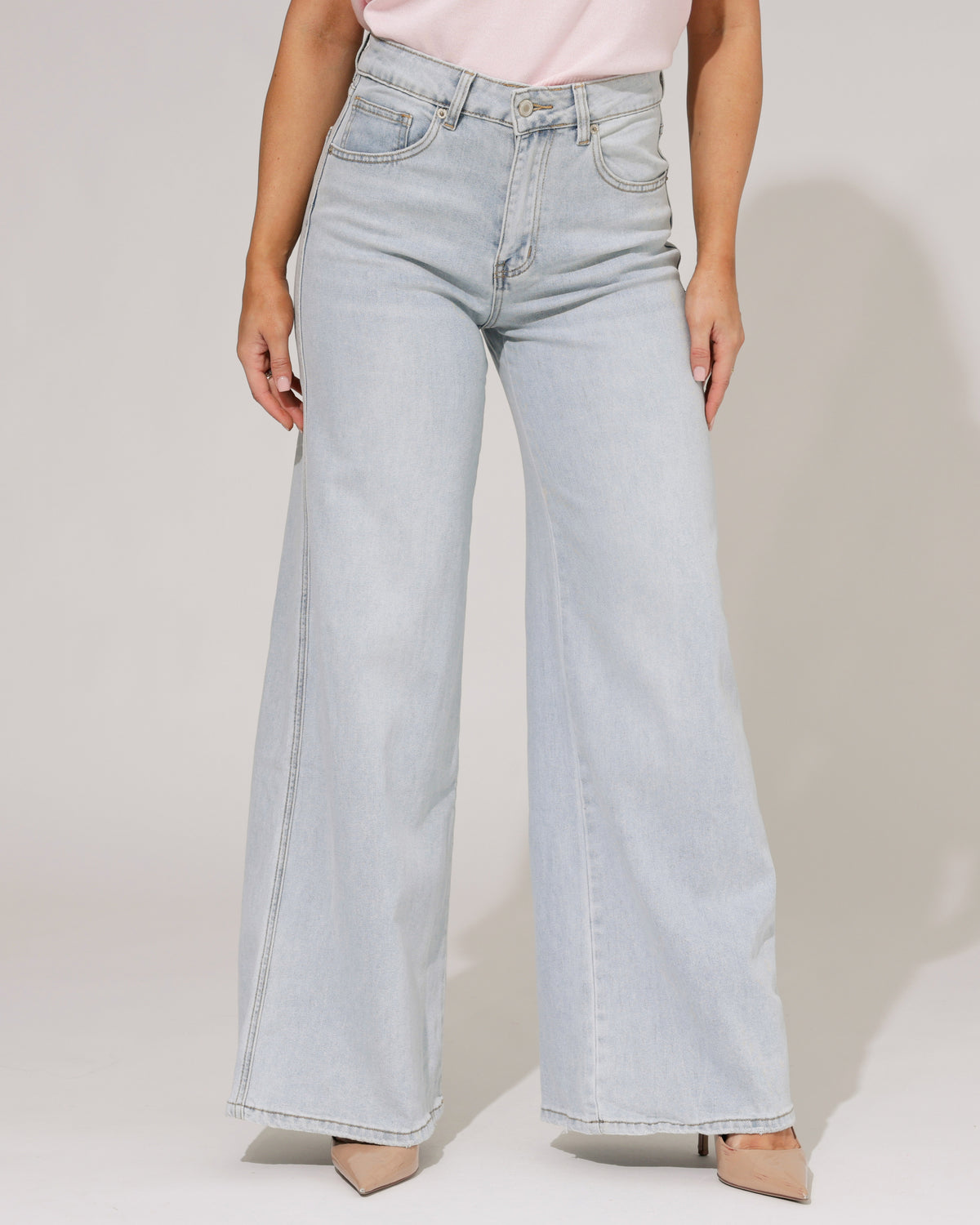 Laulia Extra wide leg jeans Novi in blauw, extra aanzicht 2