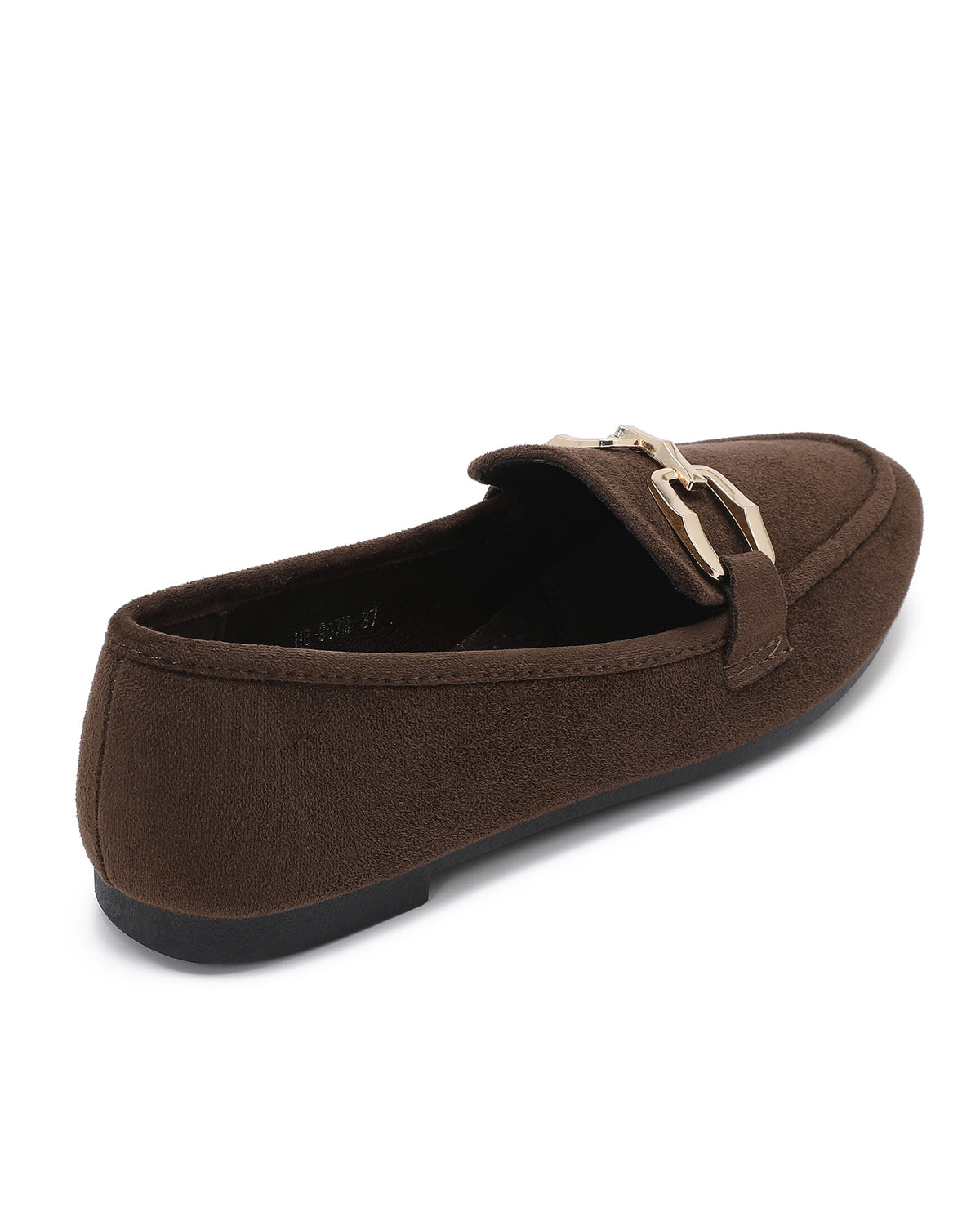 Loafer met goudkleurige gesp Yara in donkerbruin, extra aanzicht 4