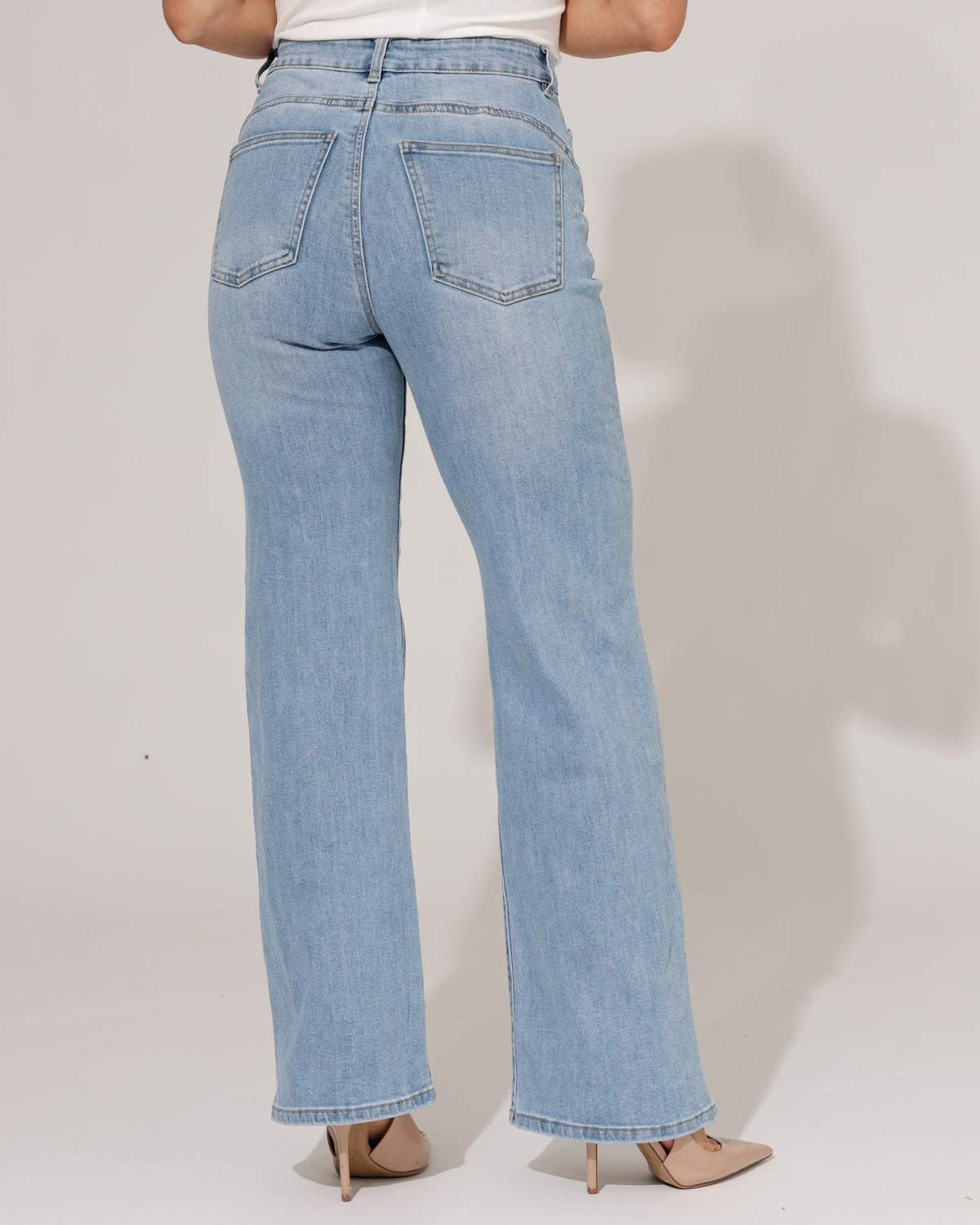Norfy Wide leg jeans Flore in blauw, extra aanzicht 3