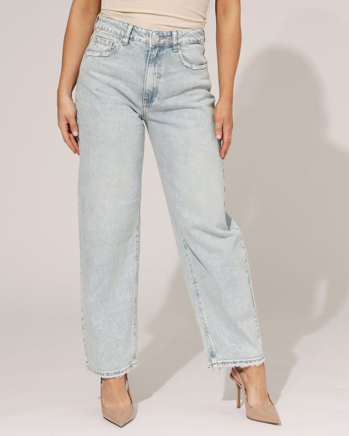 Queen Hearts Barrel jeans Nola-1 in blauw