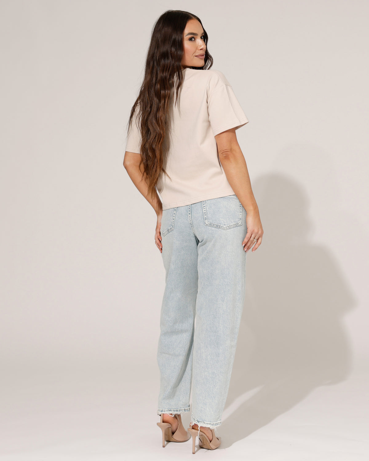 Queen Hearts Barrel jeans Nola-1 in blauw, extra aanzicht 4