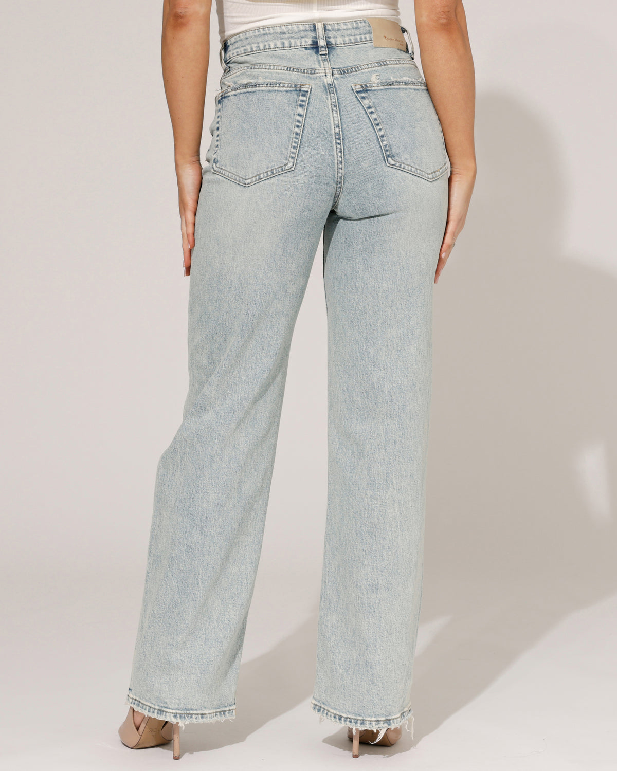 Queen Hearts Wide leg jeans Janey in blauw, extra aanzicht 2