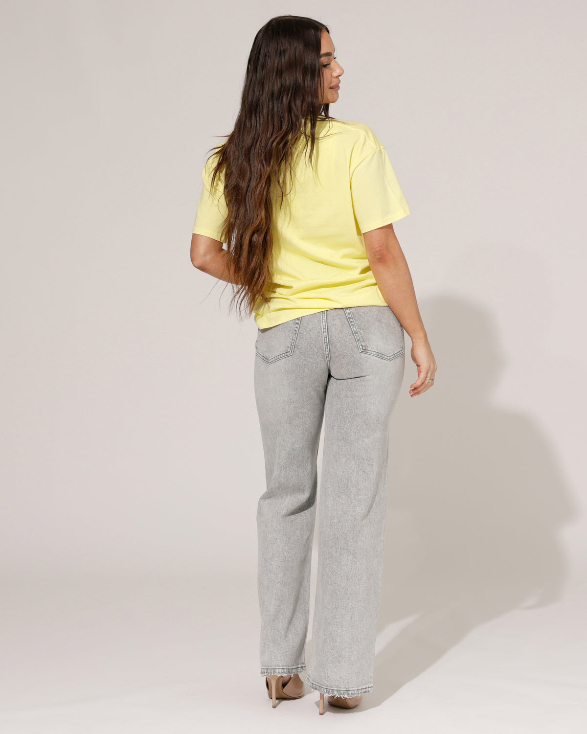 Queen Hearts Wide leg jeans Janey in grijs, extra aanzicht 3
