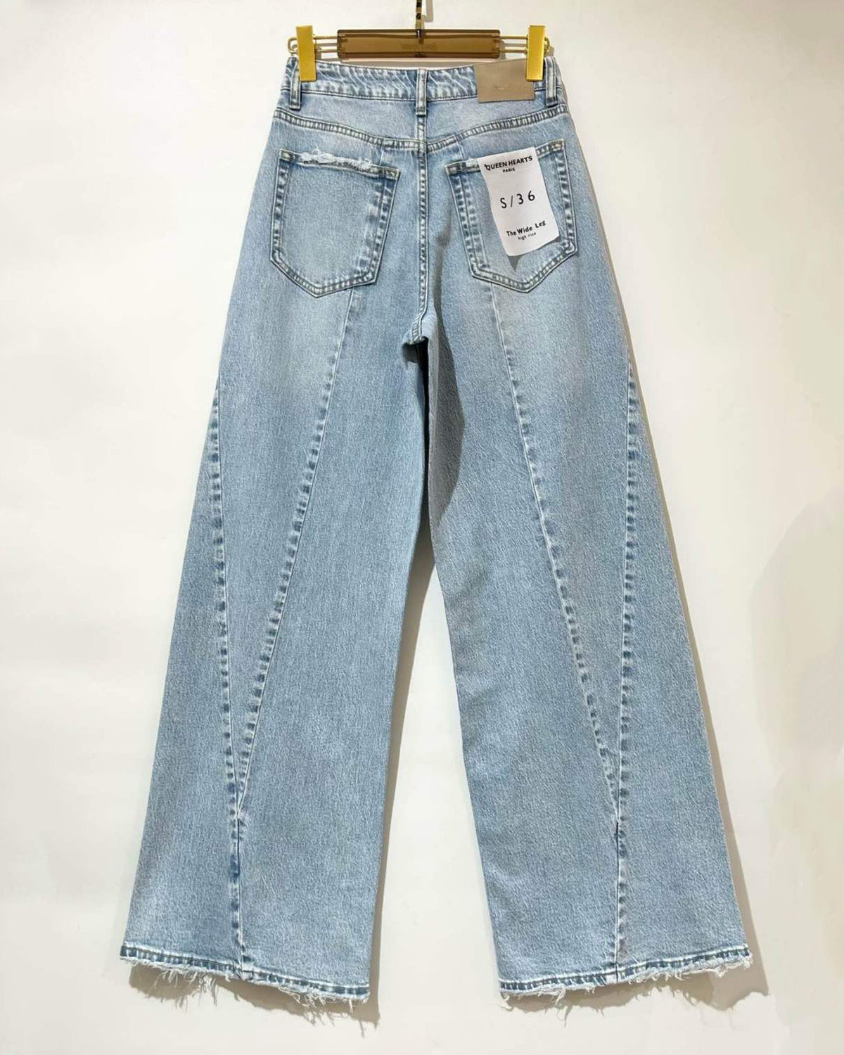 Queen Hearts Wide leg jeans Kels-1 in blauw, extra aanzicht 2