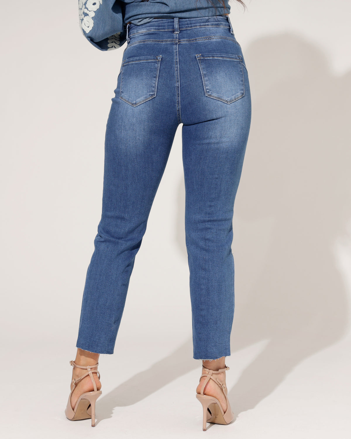 Redseventy Mom jeans Pris-14 in blauw, extra aanzicht 4