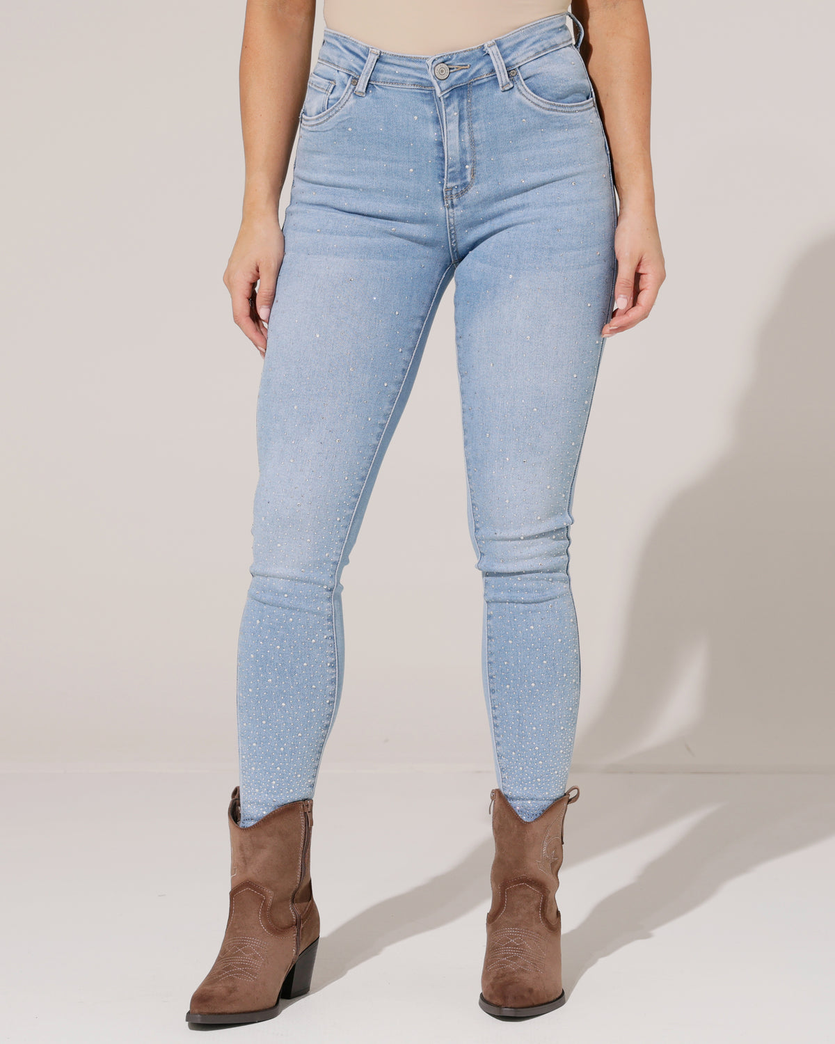 Redseventy Skinny jeans met strass Silvy-16 in lichtblauw