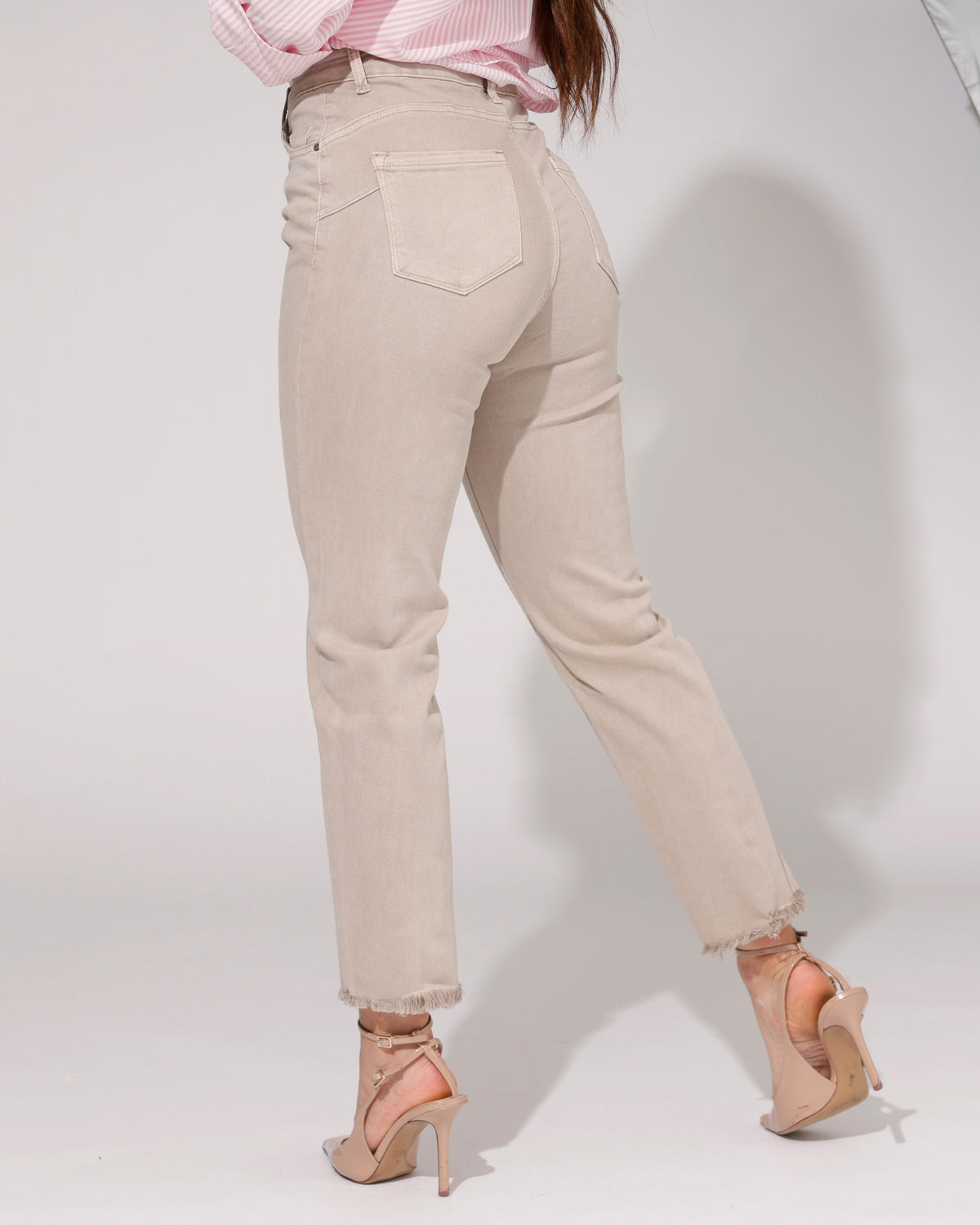 Redseventy Straight Jeans Gina-5 in taupe, extra aanzicht 2