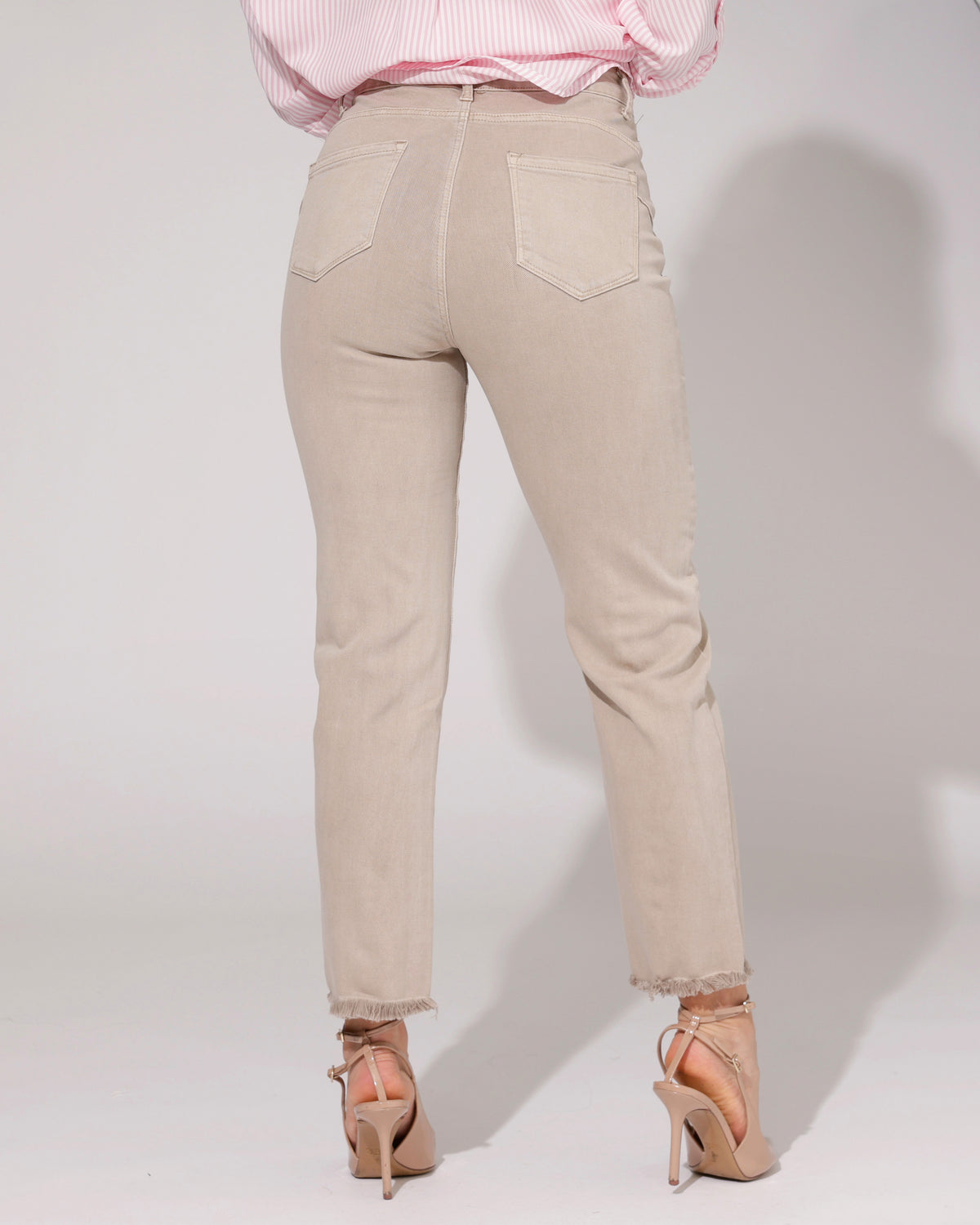 Redseventy Straight Jeans Gina-5 in taupe, extra aanzicht 3