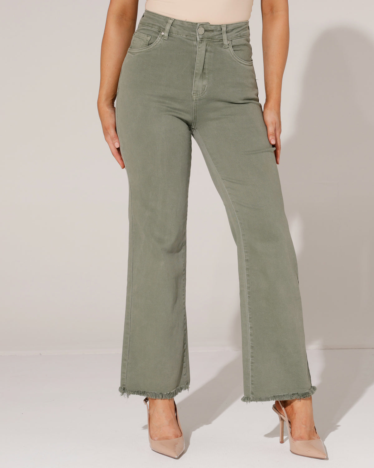 Redseventy Wide leg jeans Kizzy-9 in groen