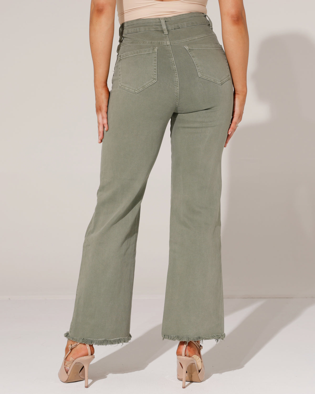 Redseventy Wide leg jeans Kizzy-9 in groen, extra aanzicht 2