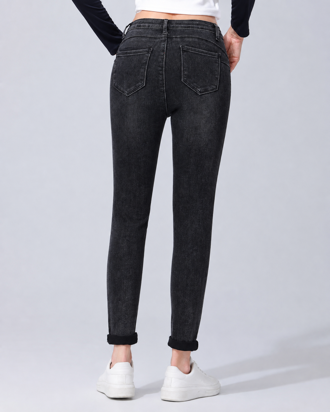 Hello Miss | Slim jeans, Push up Rendy-8 Zwart
