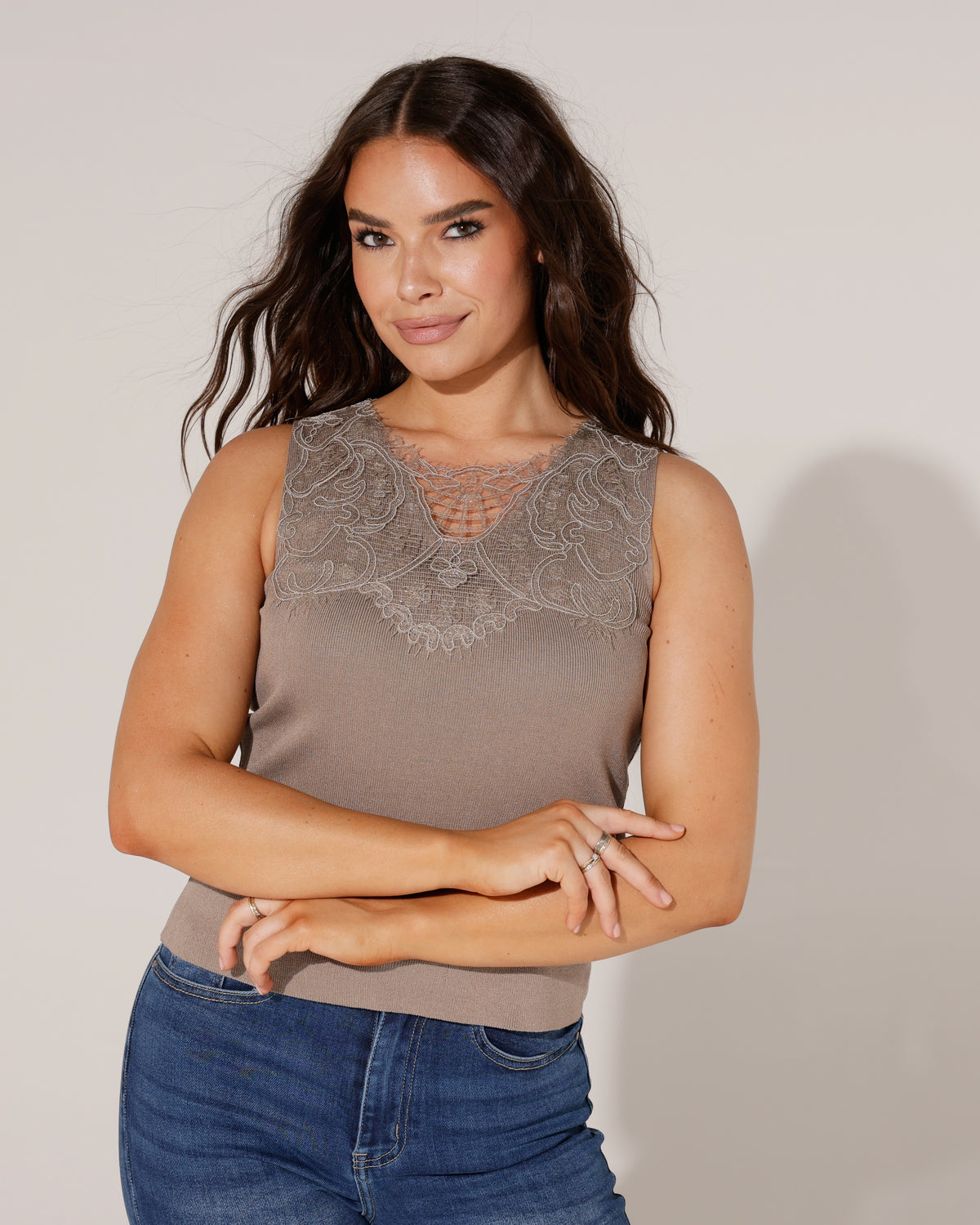 Top Rosalie in taupe