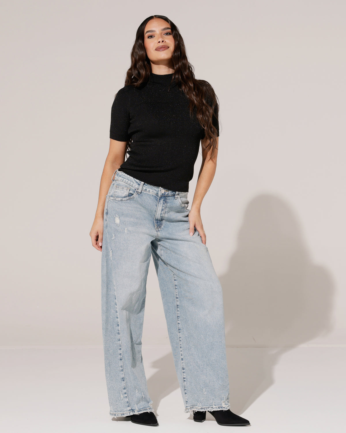 Turtleneck korte mouwen Fenn in zwart, extra aanzicht 5