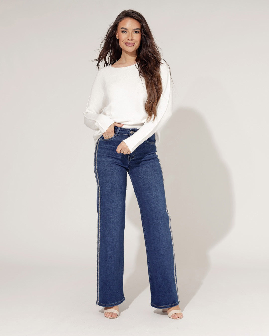 Goodies | Wide leg jeans Kaya Donkerblauw