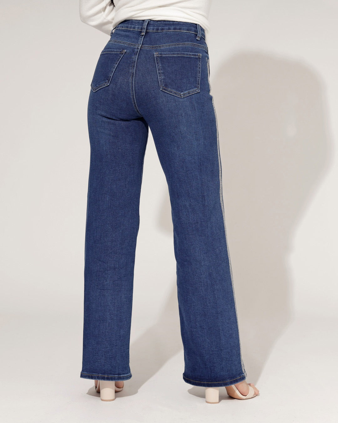 Goodies | Wide leg jeans Kaya Donkerblauw